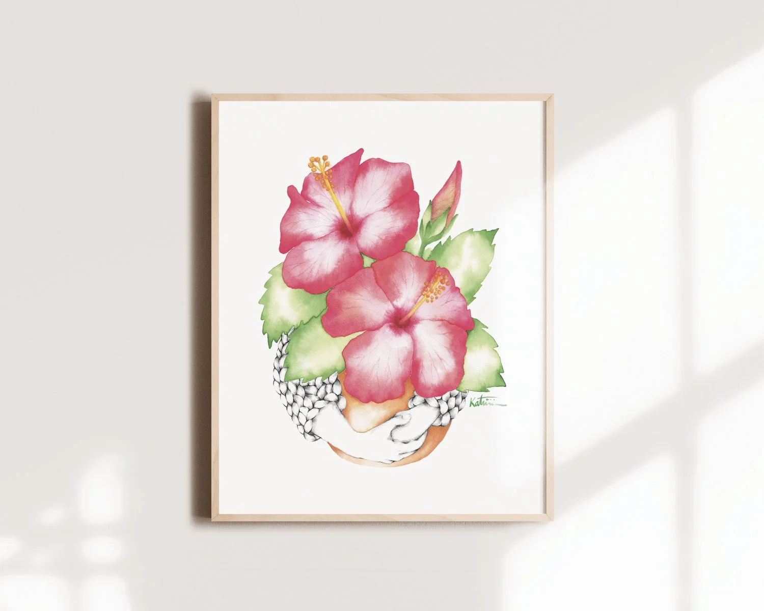 Affiche légèrement abimée, J'aime mon hibiscus - LIQUIDATION 60%