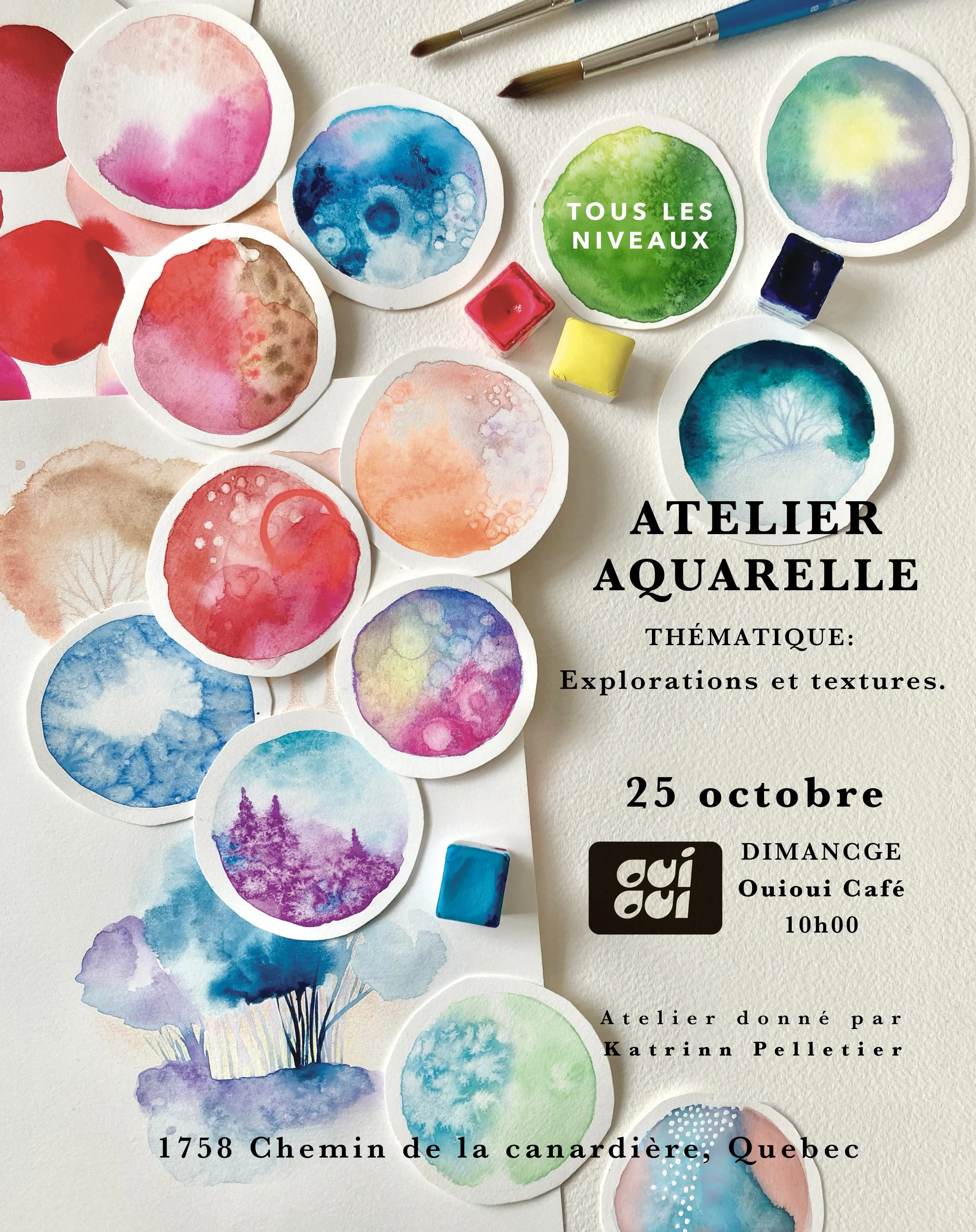 Atelier aquarelle explorations et textures  / Dimanche 25 octobre 2026