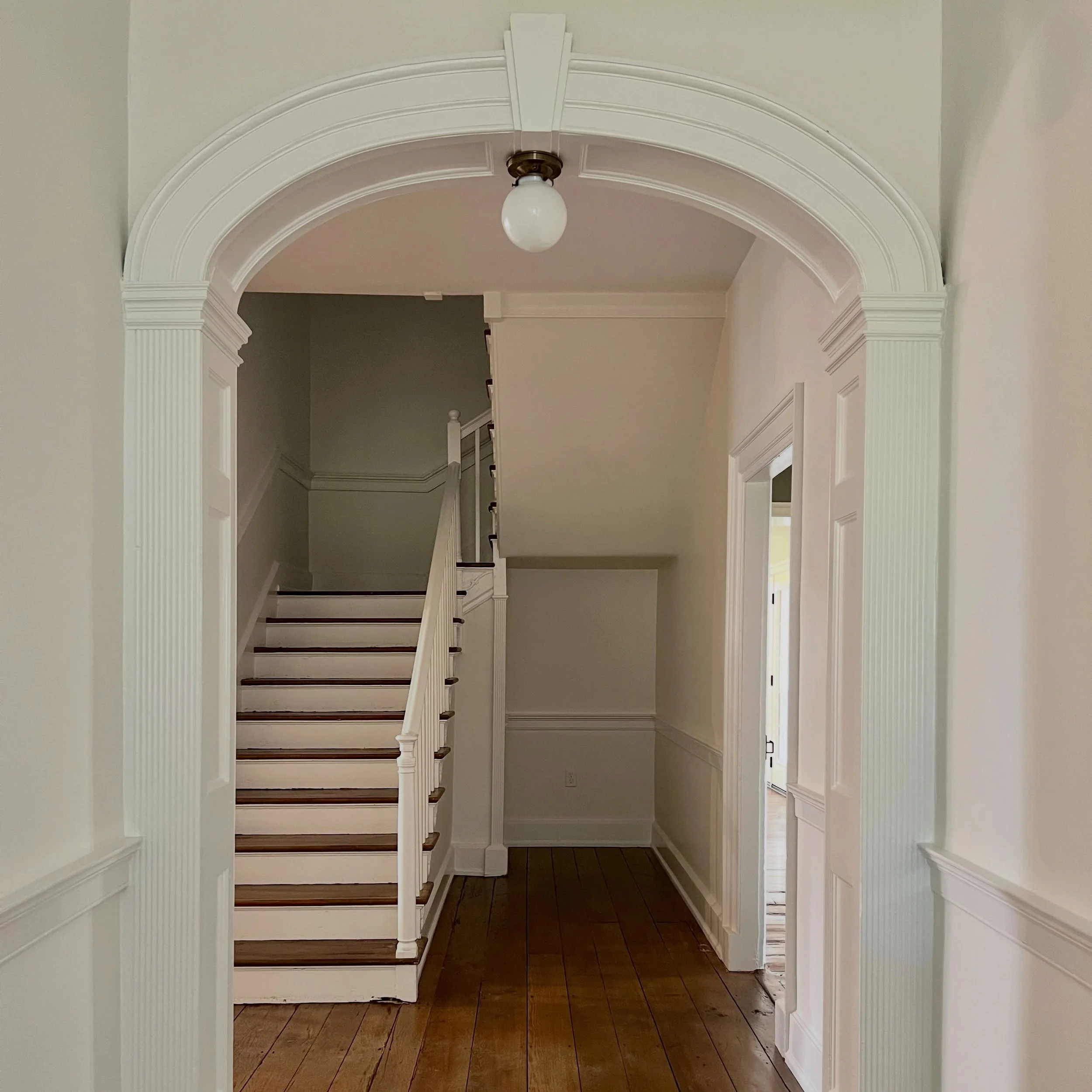 Preserving the soul of a historic farmhouse while designing the next chapter. 

This original hallway and staircase set the tone for the entire renovation and addition &mdash; honoring the home&rsquo;s character while creating spaces that function we