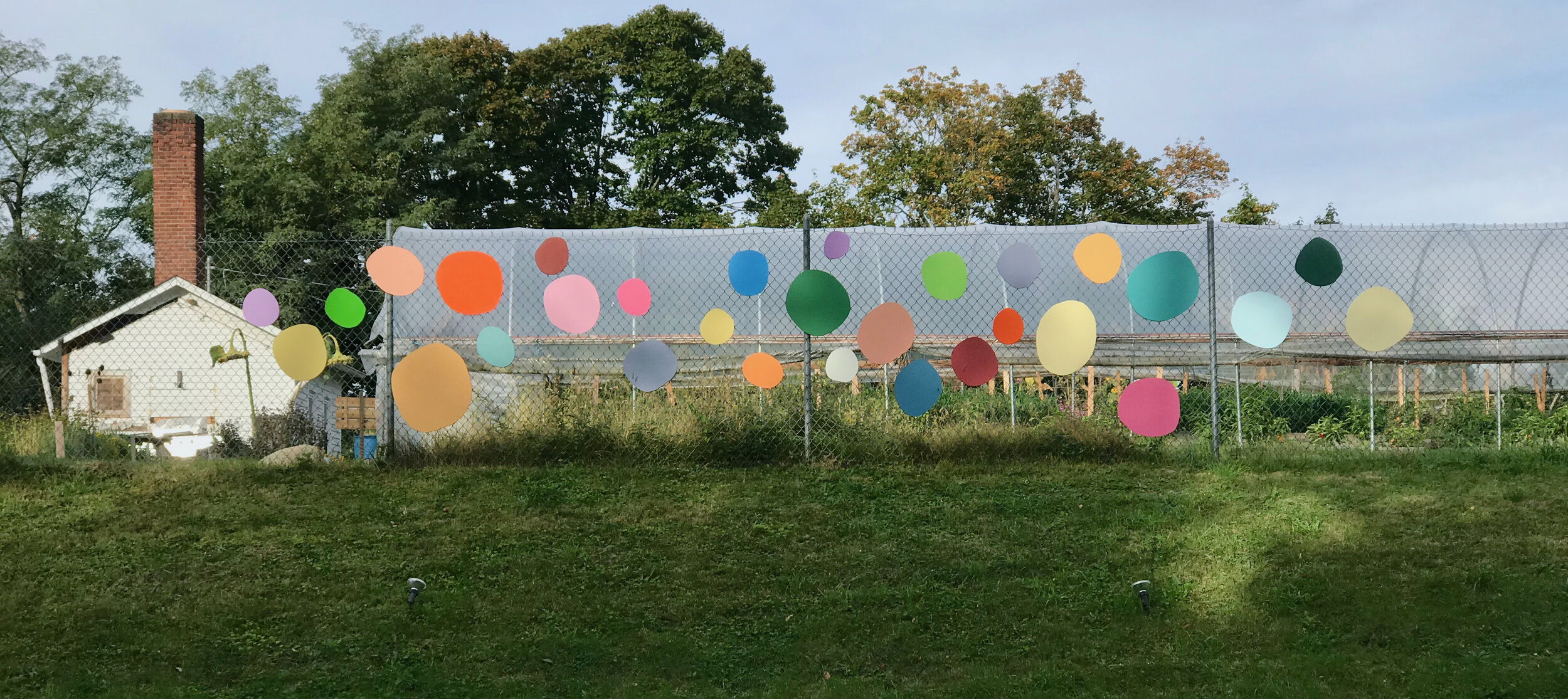 Erica Hauser, Colorgarden, 2019, scrap wood and paint. Newburgh Urban Farm and Food Initiative, 207 Carpenter Street.