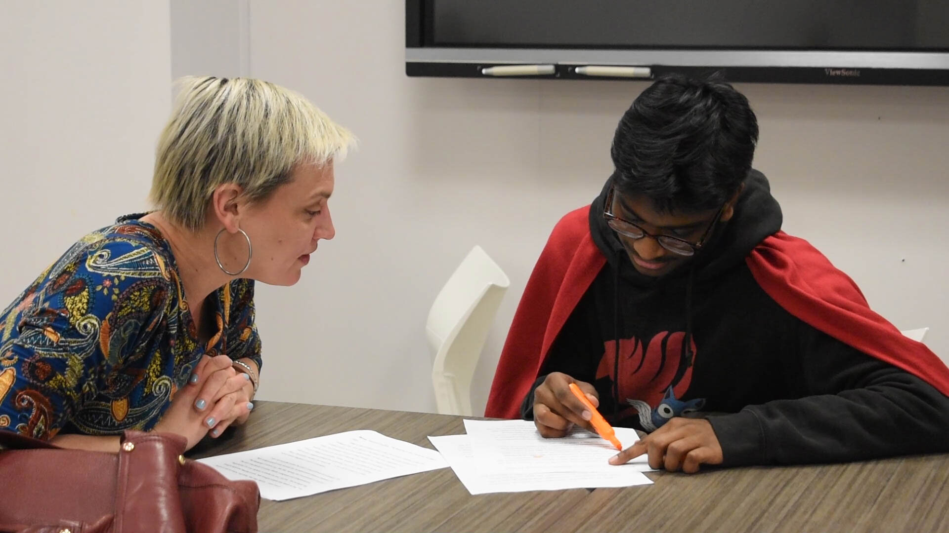   A Maxine Greene student receiving one-on-one, individualized instruction.  