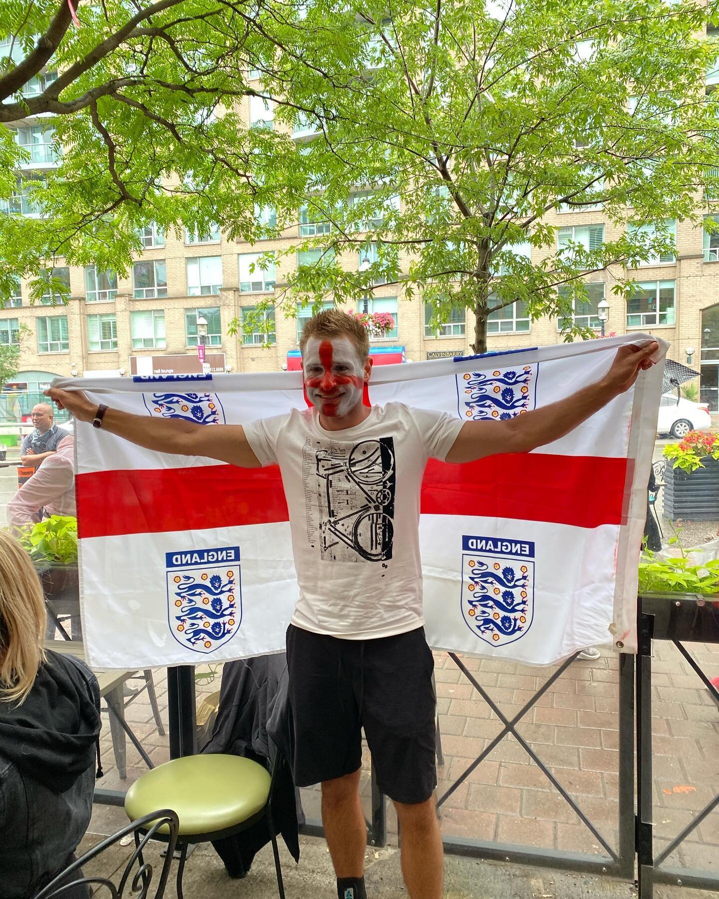 A full patio today for the Euro Cup Final, England vs. Italy!! Here are some of the lovely customers who&rsquo;ve come to watch with us.