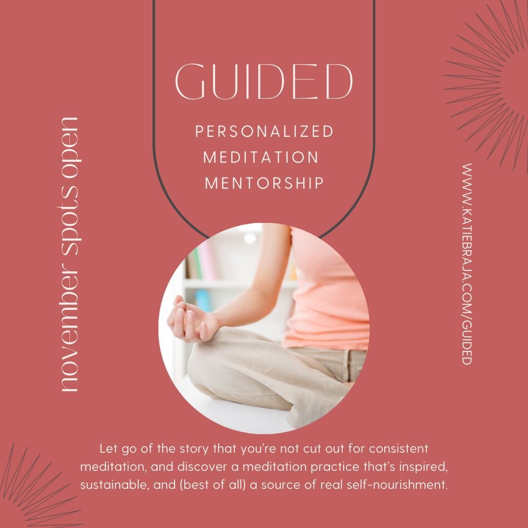 Want to work with me in November? 🍁 ⁠
⁠
I have ✨2✨ spots open for GUIDED meditation mentorships this month. ⁠
⁠
This is my signature 1:1 program that I launched this year after many months of visioning.⁠
⁠
GUIDED looks like:⁠
⁠
&rarr; getting clear 