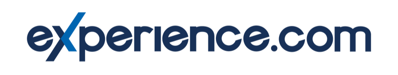 The logo of experience.com with the word 'experience' in dark blue and the '.com' in a lighter blue.
