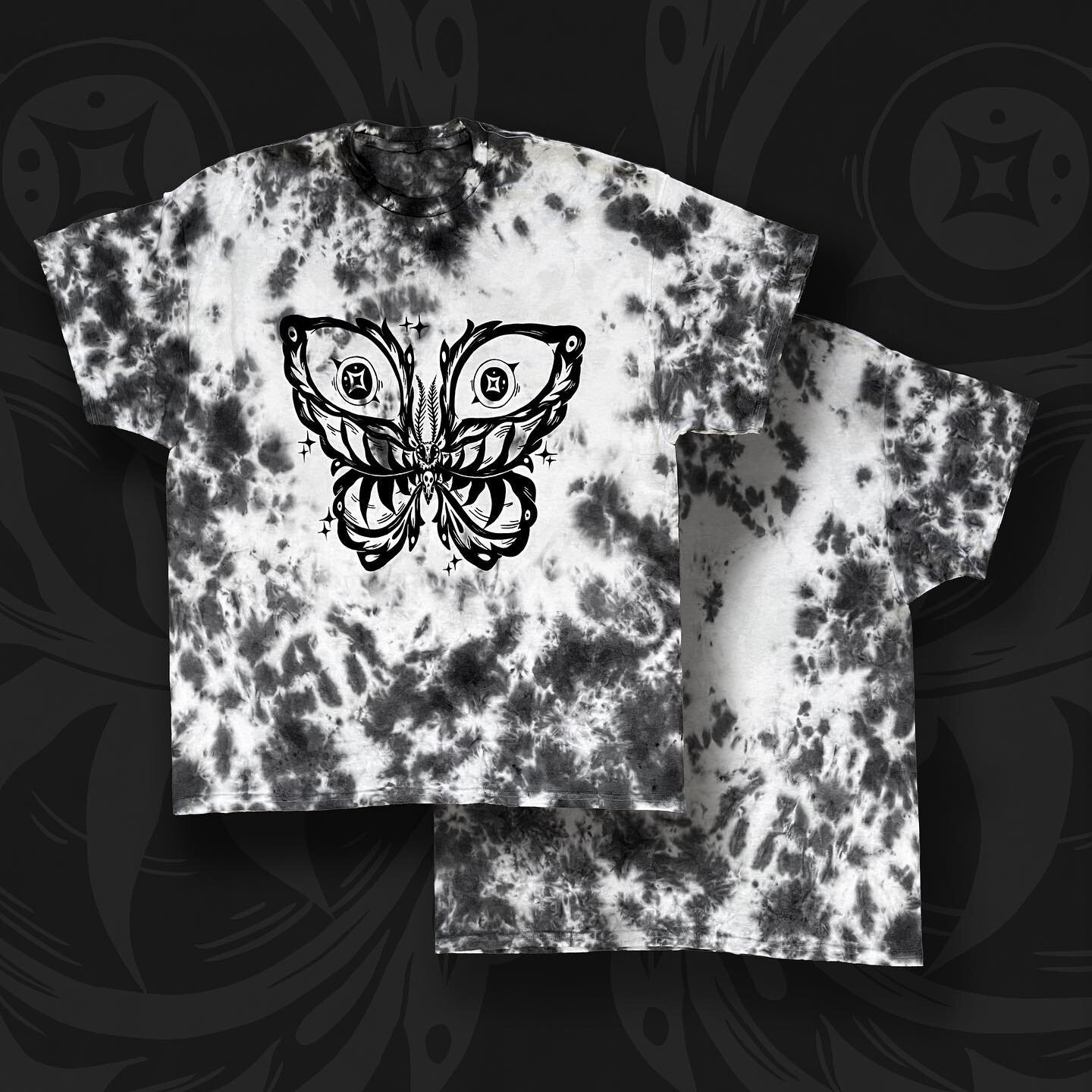 MERCH ALERT!!! Upgrade your shirt stock with this beautiful Demon Butterfly on a hand dyed cotton blend t-shirt. Follow the link in my bio to order! 
.
.
.
.
.
#illustration #tiedye #handdyed #butterfly #merch #tshirt #tshirtdesign