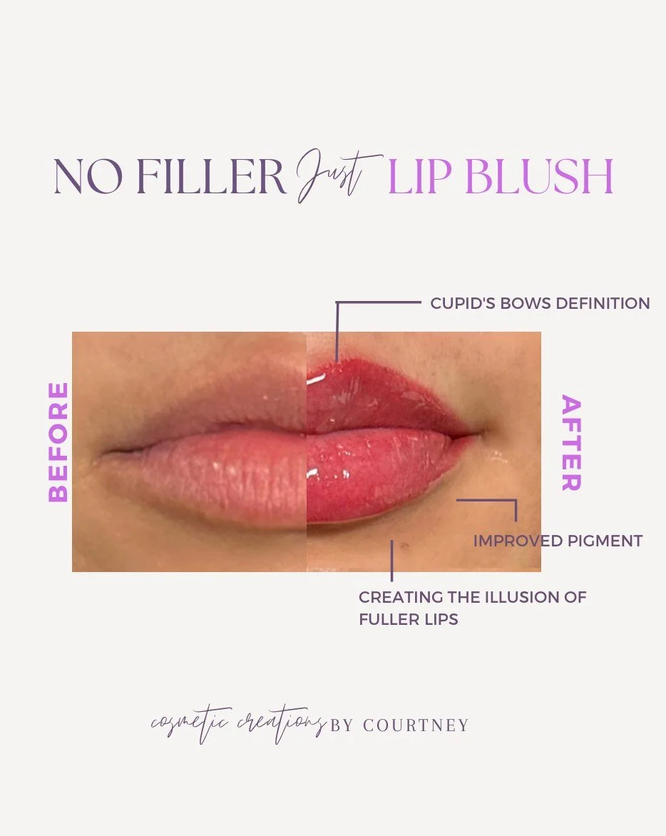 Before &amp; immediately after lip blush for fuller lips, no lip liner or filler needed!⁠
⁠
⁠
⁠
⁠
@tinadaviesprofessional⁠
@permablend_pigments⁠
#azmicroblading #azbrows #gilbertbrows #semipermanentmakeup #pmua #browtatoo #browlifft #scottsdalebrows 
