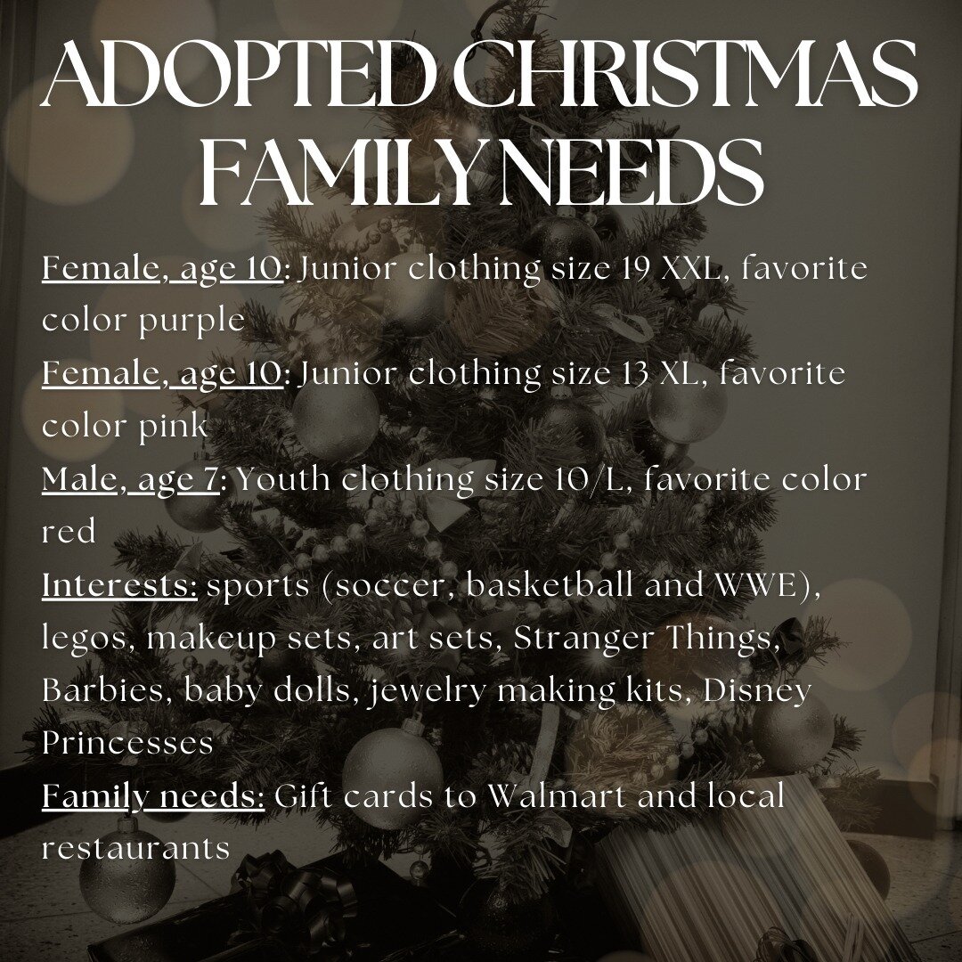 The Season of Giving is among us and we would like to invite you to join us in helping to provide a local family in need an amazing Christmas. 🎄🎁

If you bring in any item listed below between now and December 22nd, we will give you 5 FREE units of