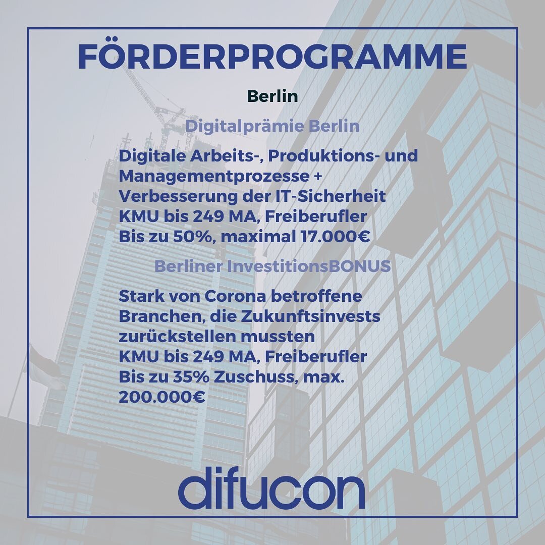 Teil 2️⃣
Weiter gehts mit den n&auml;chsten Bundesl&auml;ndern und deren F&ouml;rderprogrammen f&uuml;r Digitalisierungsvorhaben in Unternehmen. Auch die restlichen Bundesl&auml;nder werden wir nat&uuml;rlich noch behandeln. Im letzten Post wurden au