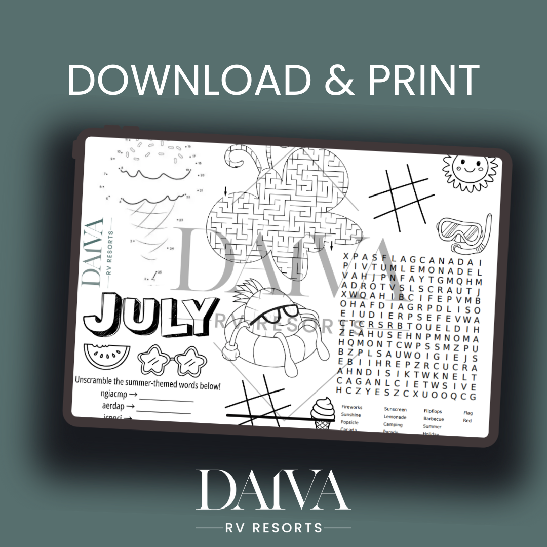 July Activity Sheet