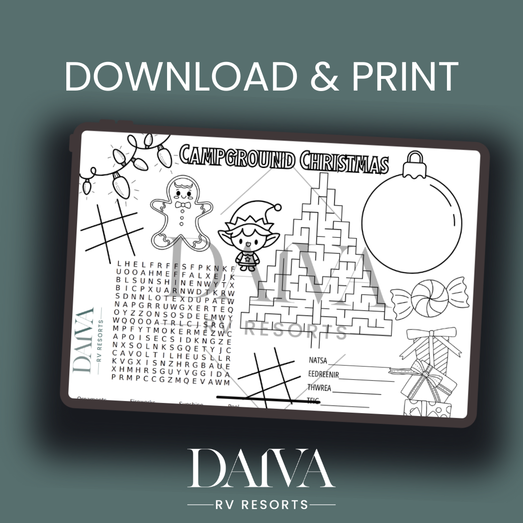 Campground Christmas Activity Sheet