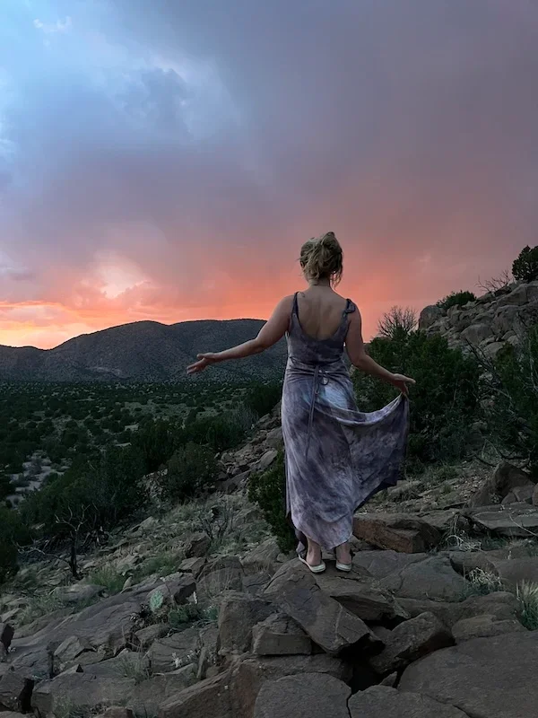 A person at Sunset on a mountain