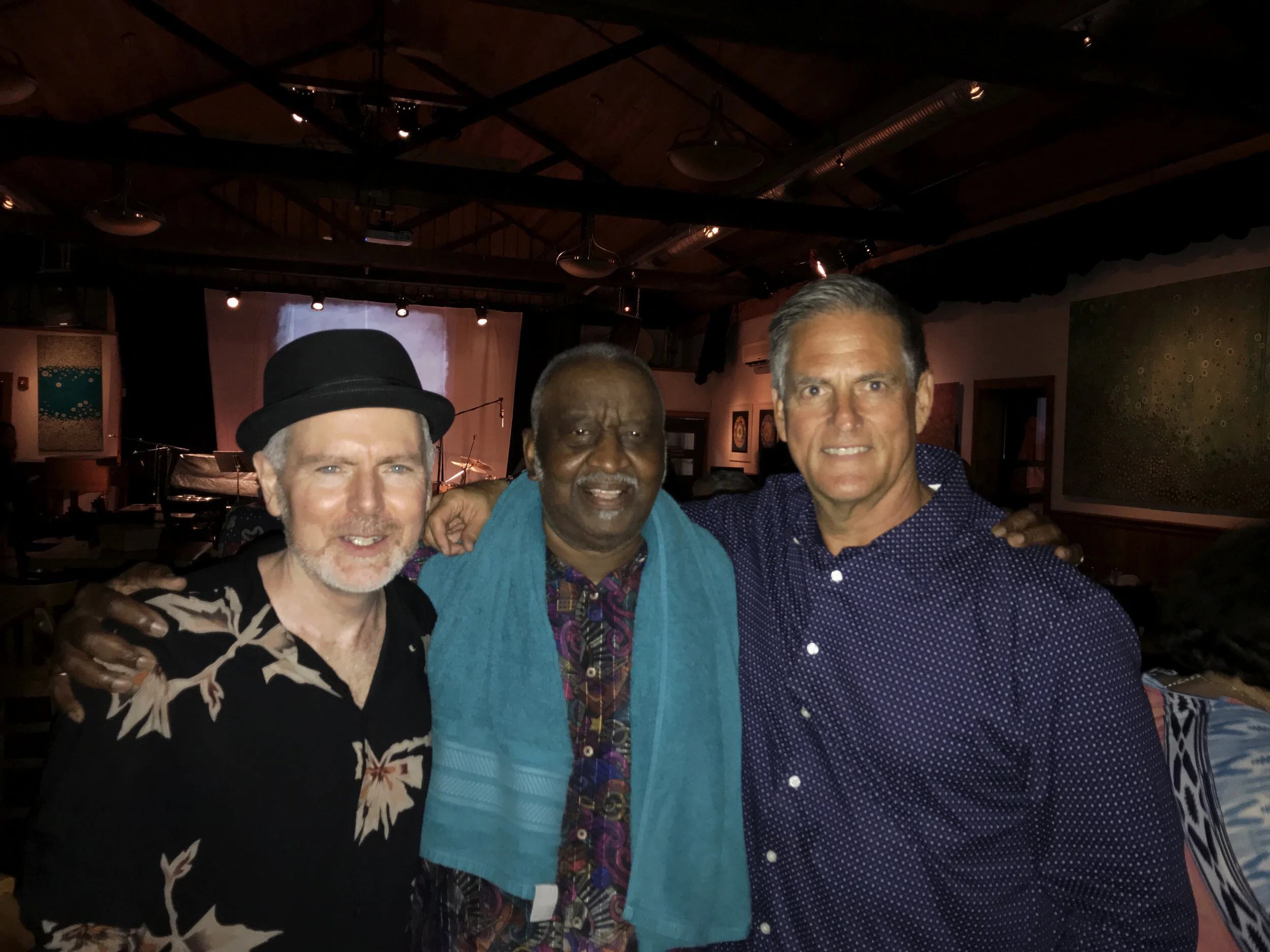 With guitar wizard Jeff McElrain and Bernard Purdie at a gig at the Falcon.