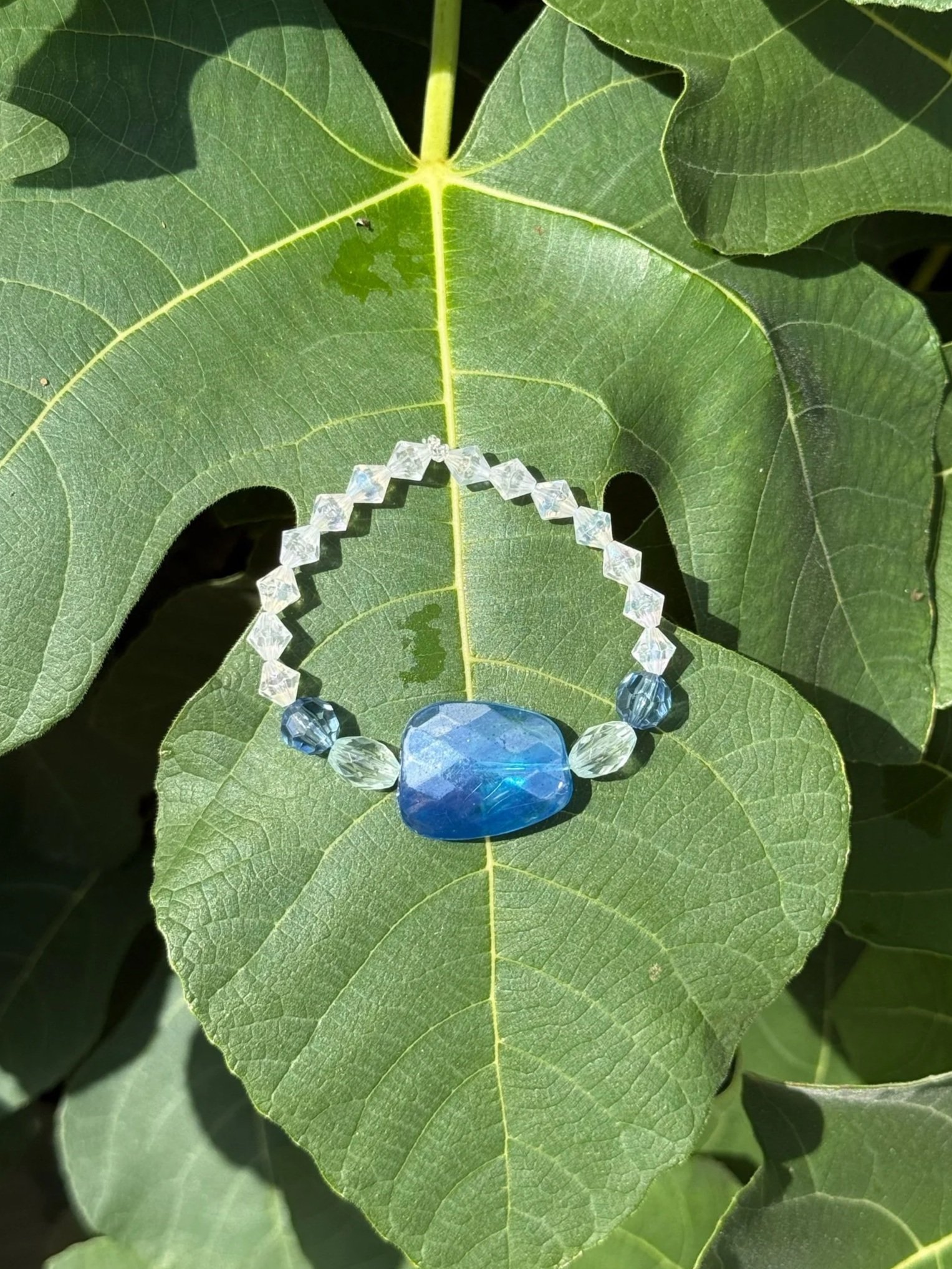 Blue Horizon – Statement Gem Beaded Bracelet for Women | Handmade Jewelry