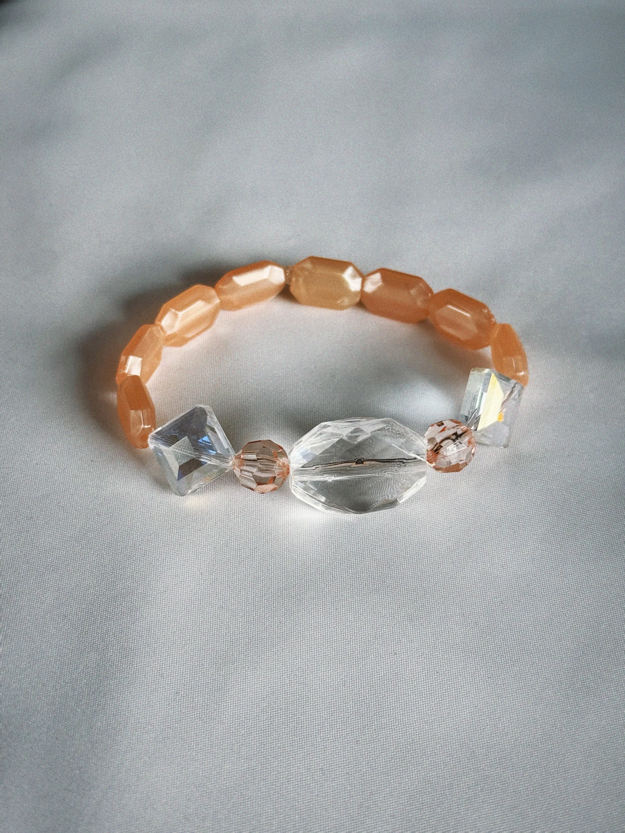 Rosé Prism – Statement Gem Beaded Bracelet for Women | Handmade Jewelry