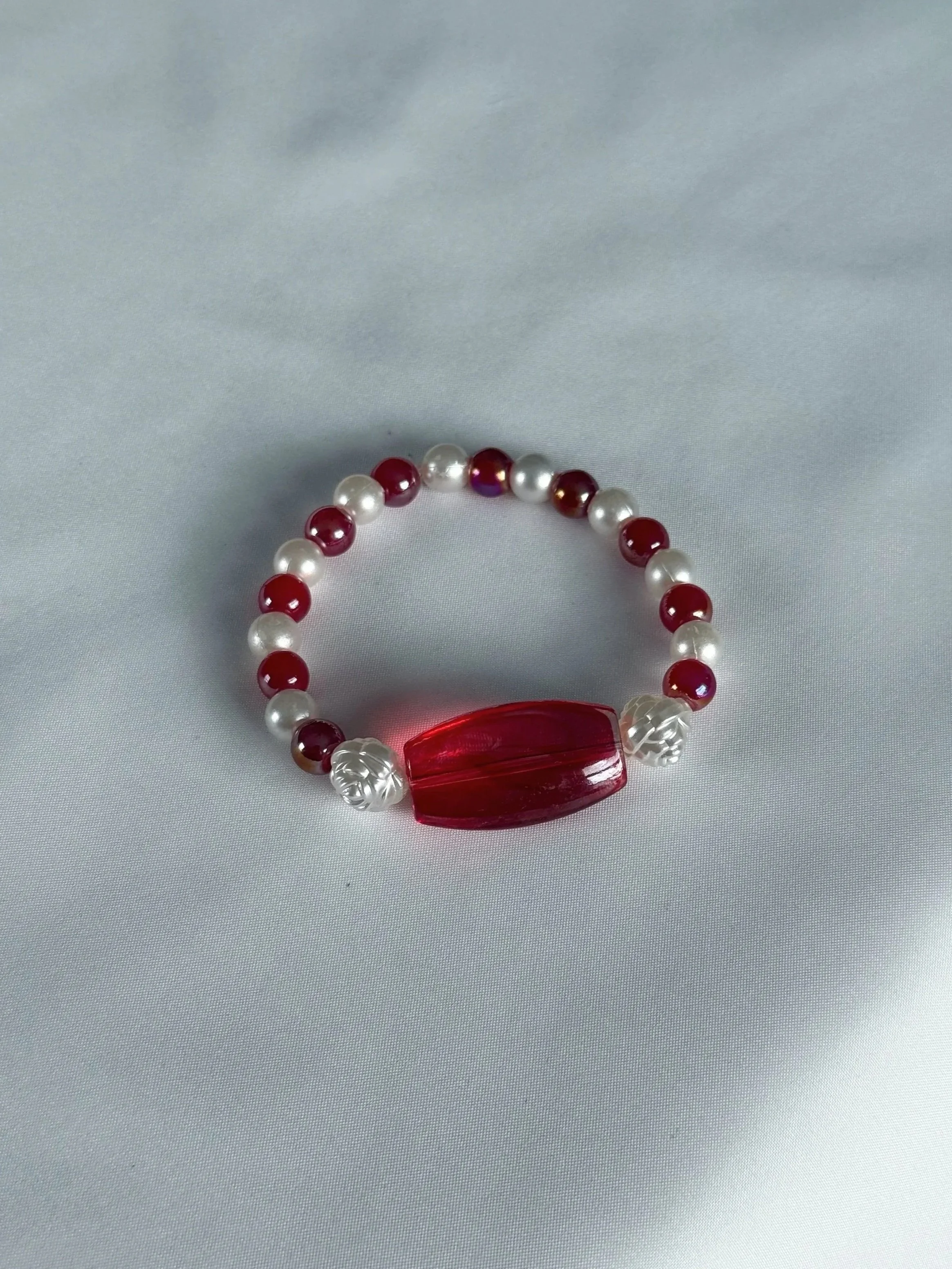 Strawberry Rosé – Pearl & Gem Beaded Bracelet for Women | Handmade Jewelry