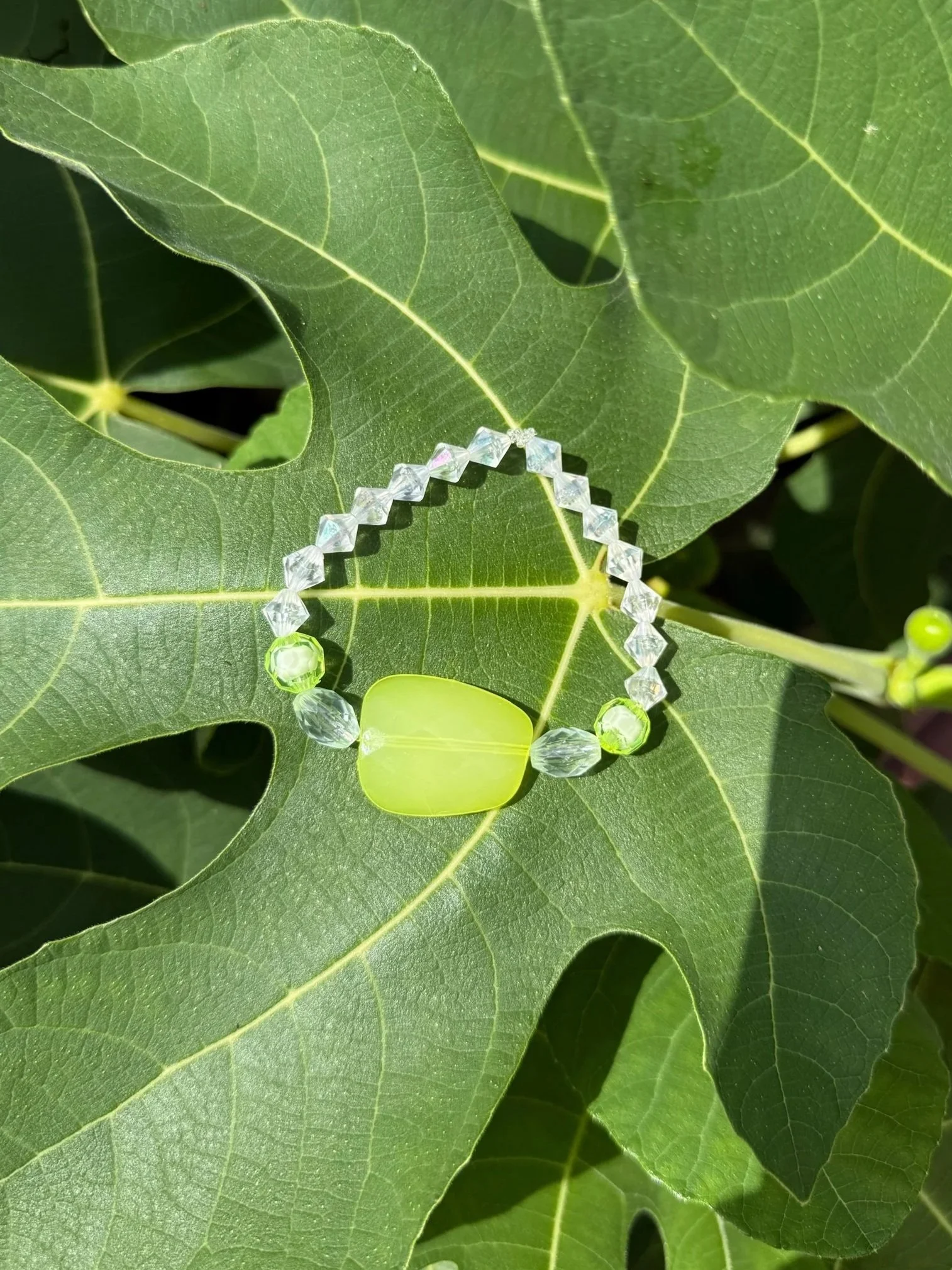 Lime Light – Statement Gem Beaded Bracelet for Women | Handmade Jewelry
