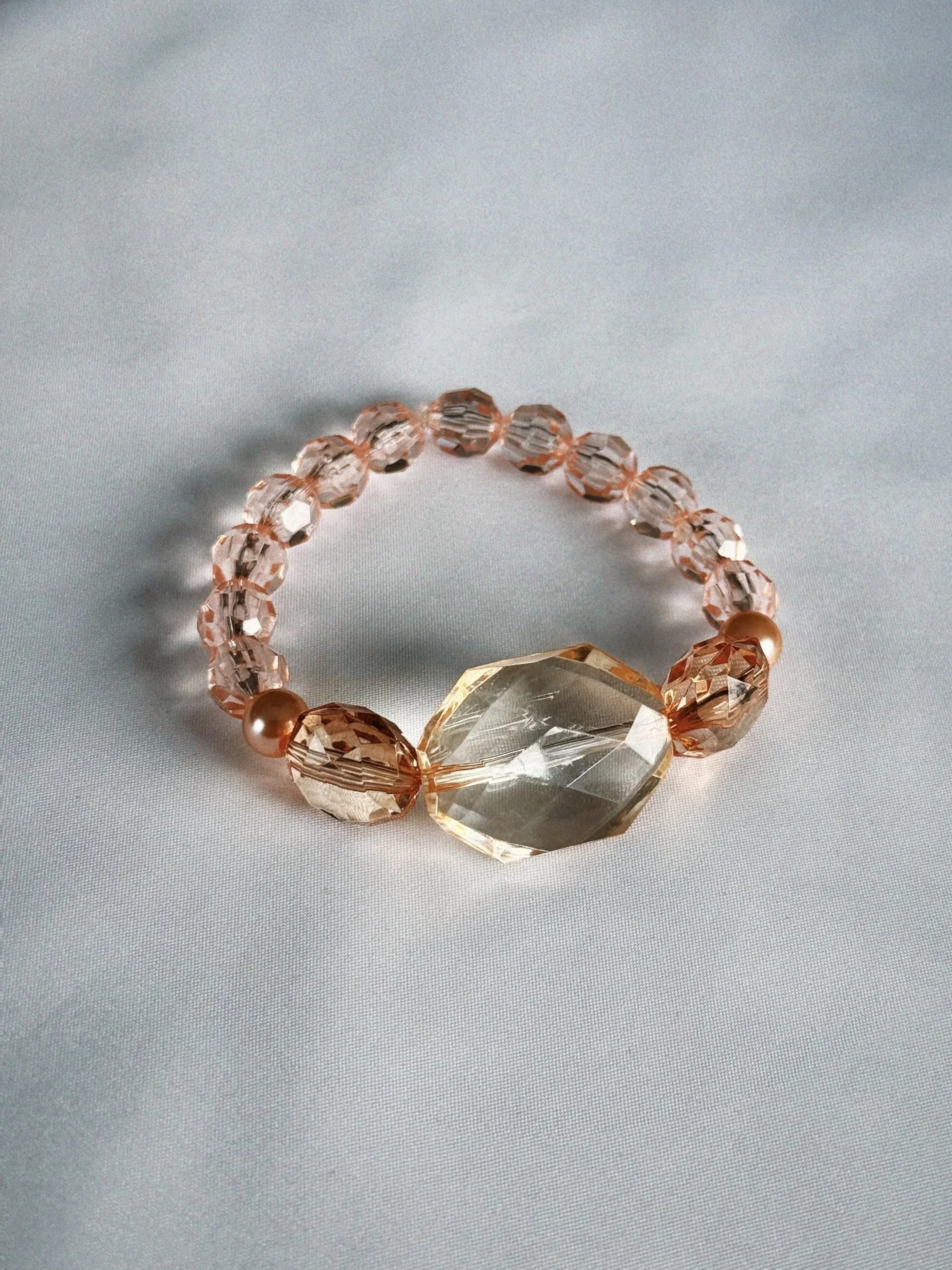 Champagne Blush – Statement Gem Beaded Bracelet for Women | Handmade Jewelry