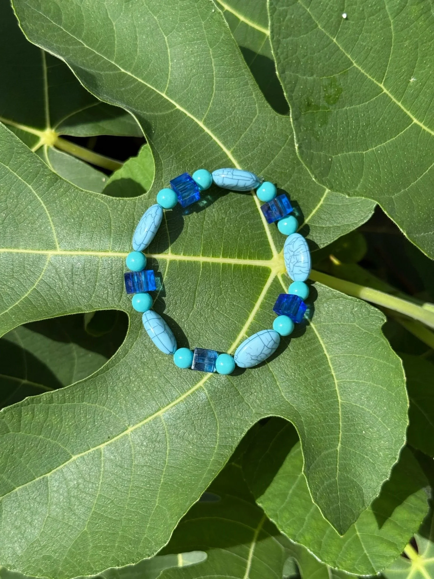 Azzurra Mare – Multi-Tone Blue Beaded Bracelet for Women | Handmade Jewelry