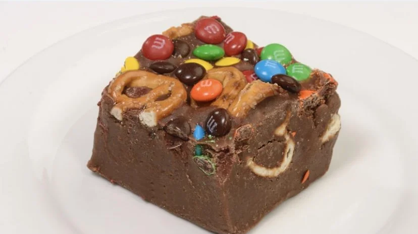 Chocolate Fudge with M&M’s and Pretzels