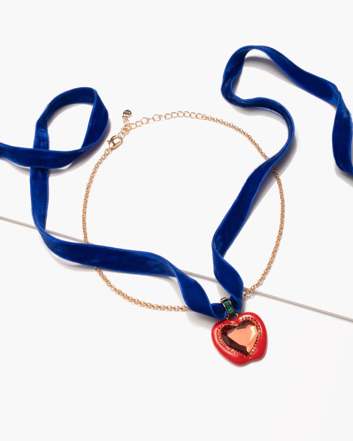 Disney Snow White Apple Heart Mirror Necklace Disney x Super Smalls Merchandise Collection April 2024 Necklace.jpeg