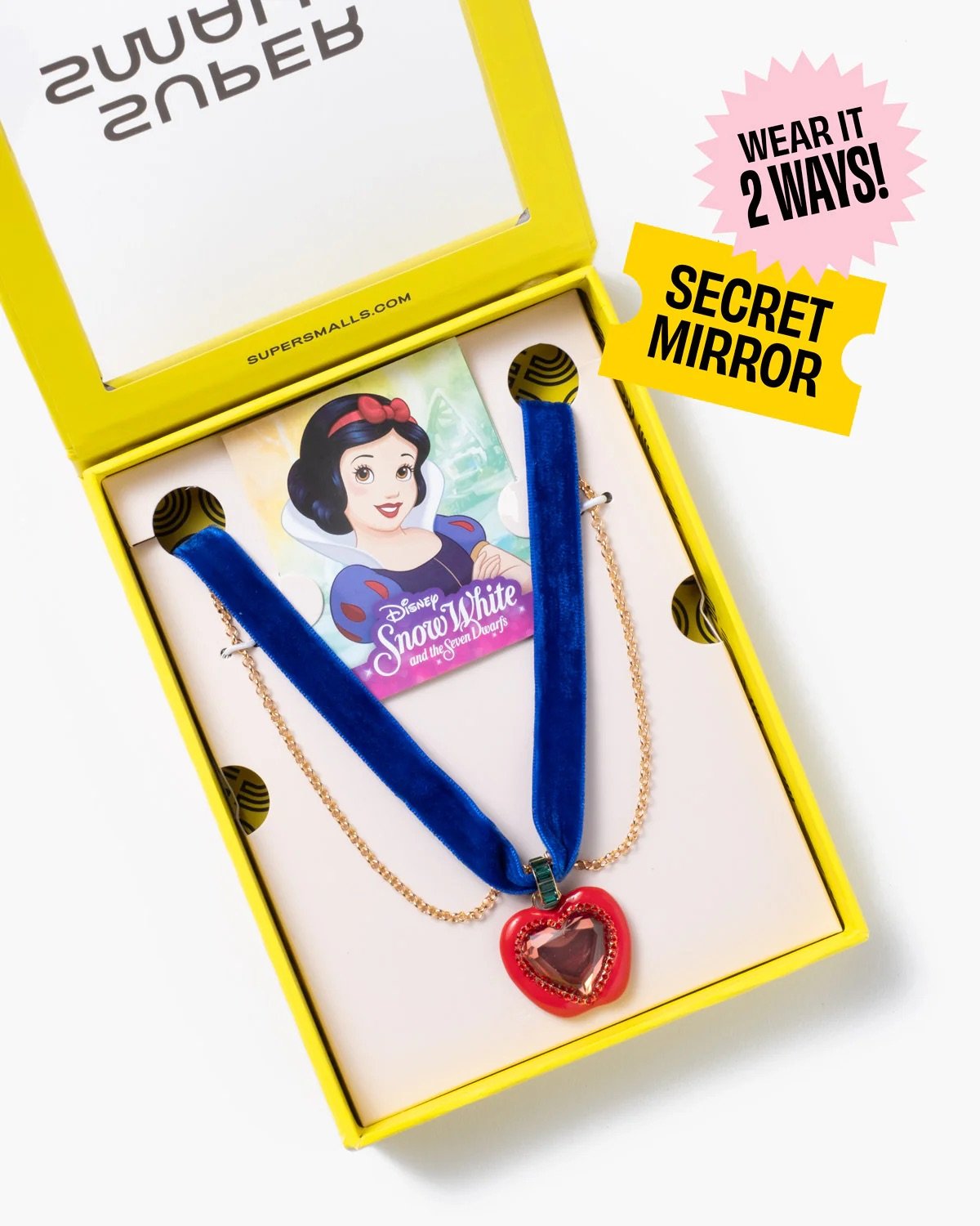 Disney Snow White Apple Heart Mirror Necklace Disney x Super Smalls Merchandise Collection April 2024.jpeg