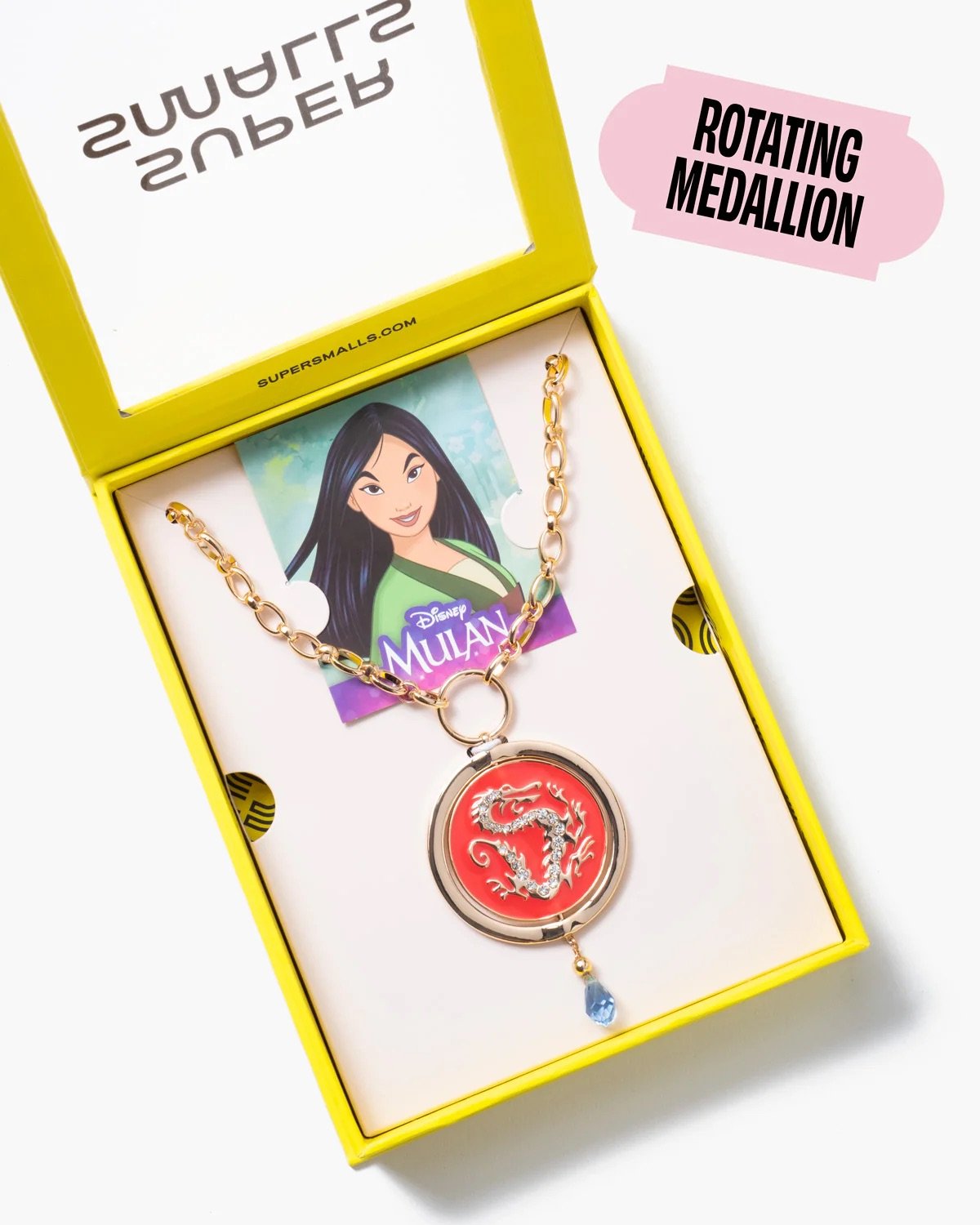 Disney Mulan Spinning Pendant Necklace Disney x Super Smalls Merchandise Collection April 2024.jpeg
