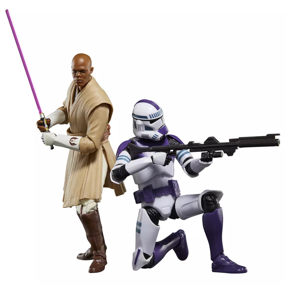 Mace Windu &amp; 187th Legion Clone Trooper Action Figure Set