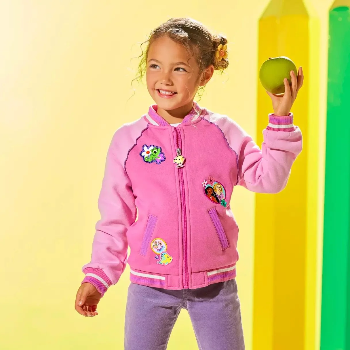 Disney Princess Quilted Varsity Jacket Disney Girls' Reversible