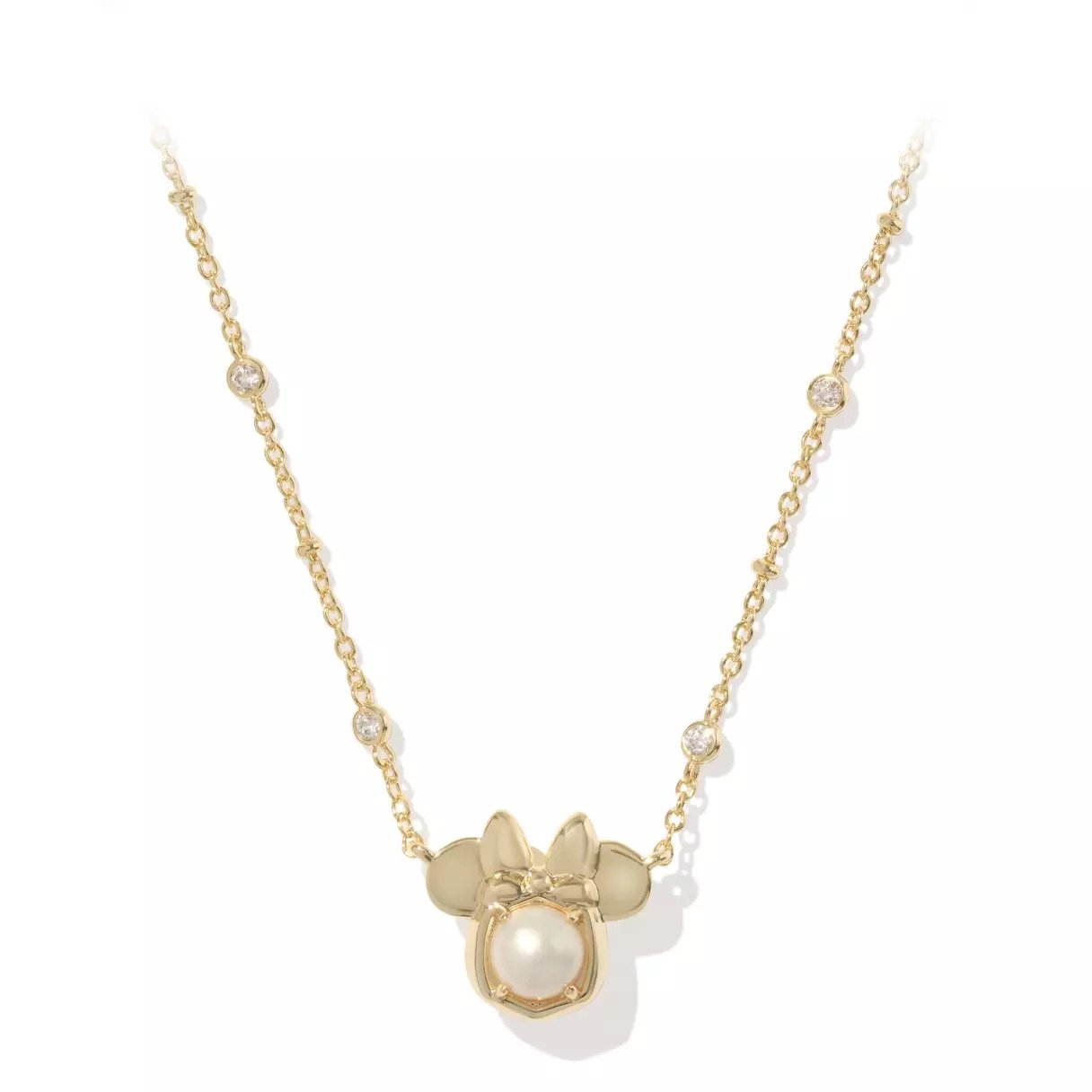 Minnie Icon Gold Pearl Short Necklace