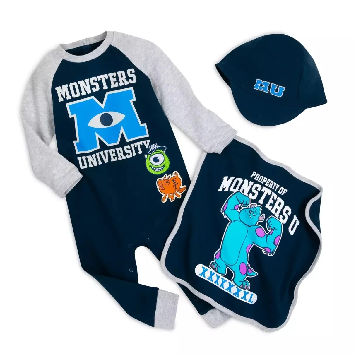 Baby Bodysuit, Cap, and Burp Cloth Set