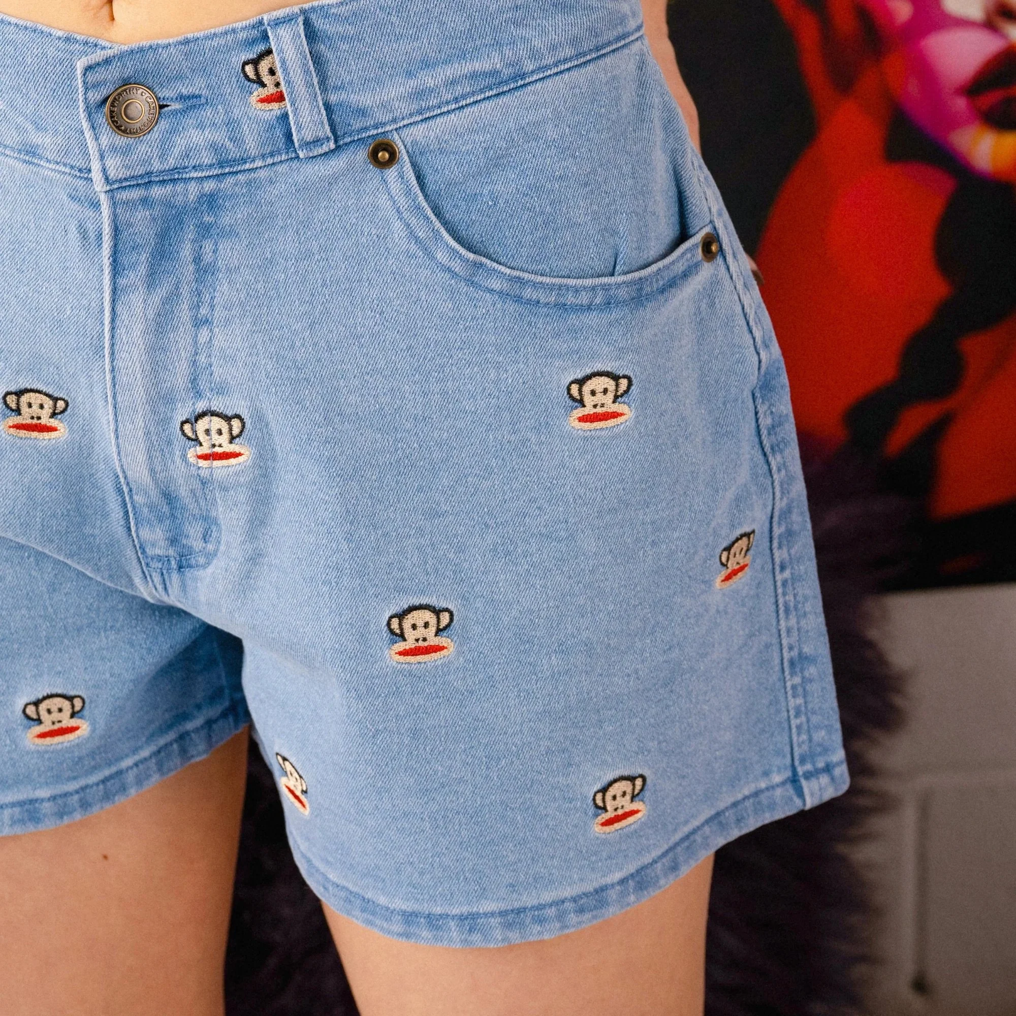 Julius Embroidered Denim Shorts