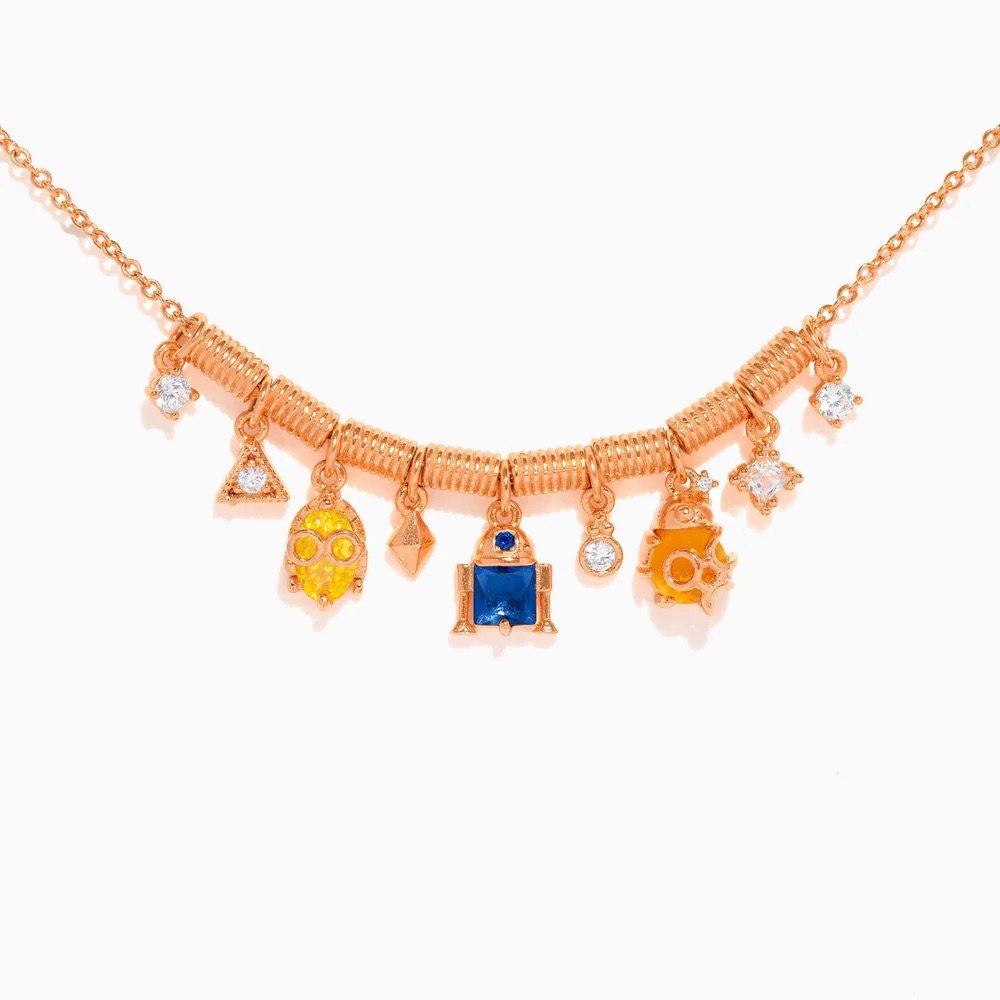 Droids Charm Necklace - Rose Gold