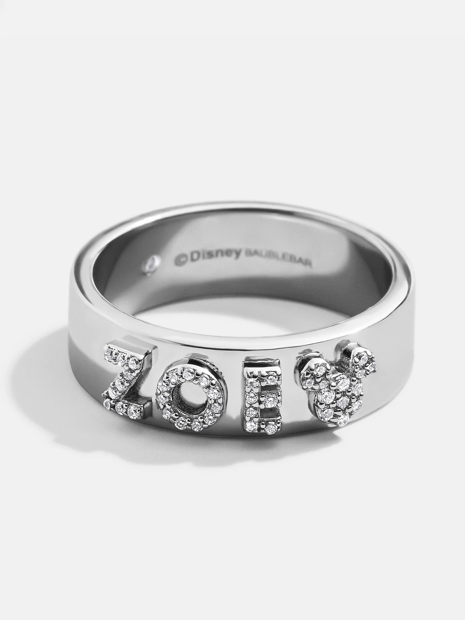 Silver Pavé Disney Custom Block Ring