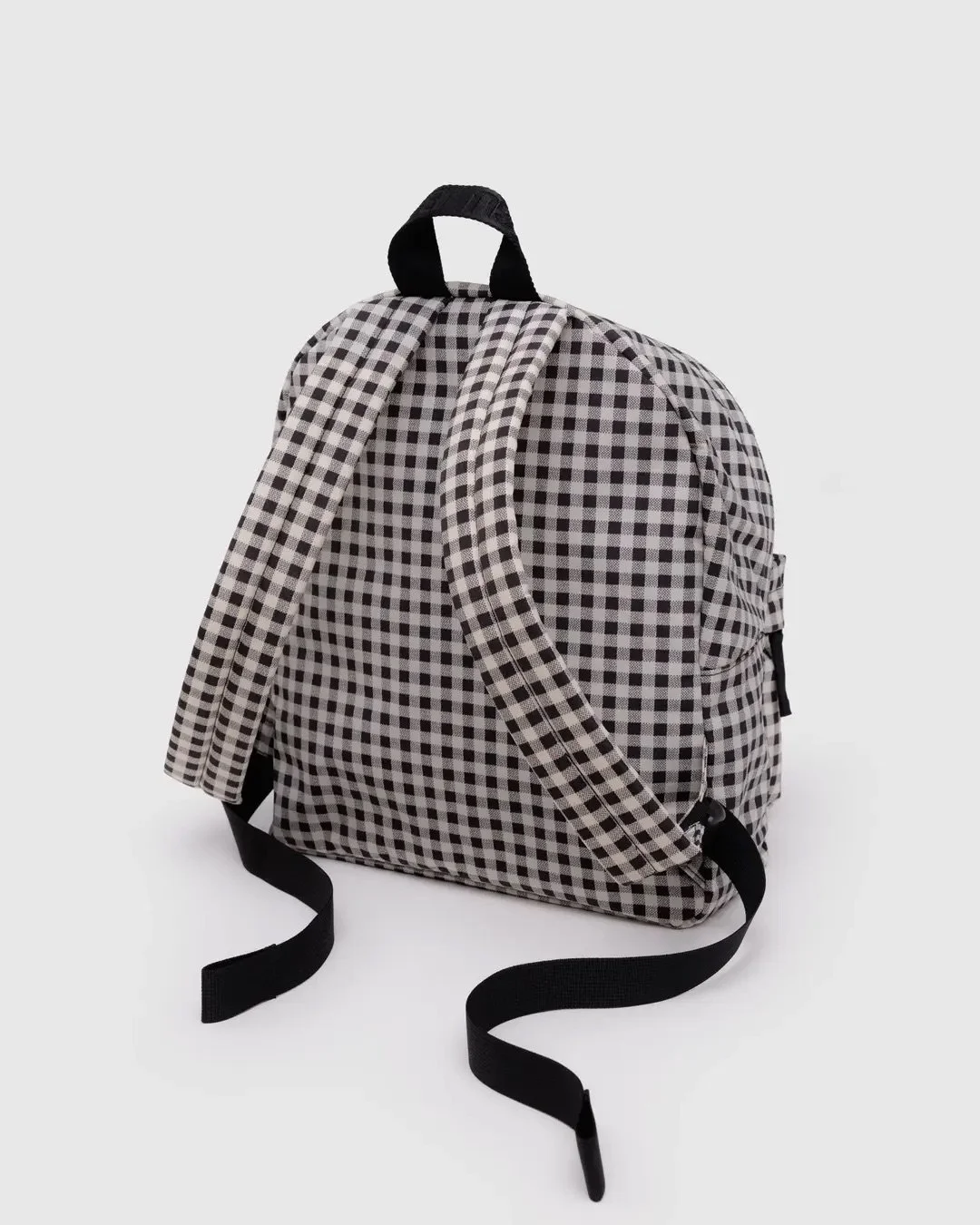 Black &amp; White Gingham Medium Nylon Backpack