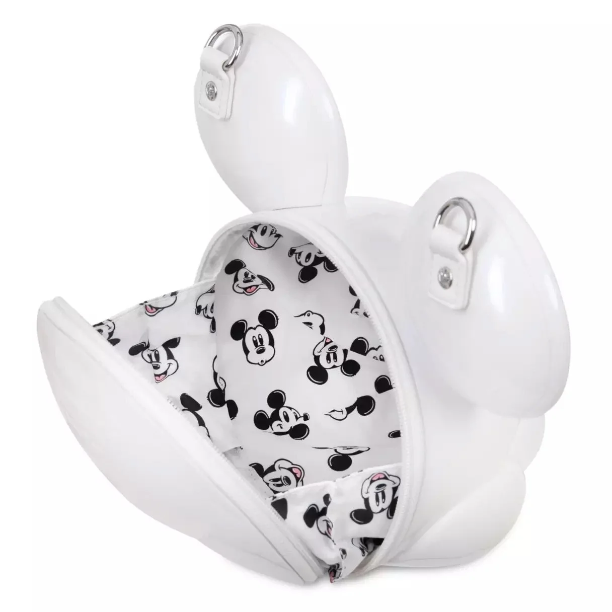 Mickey Mouse Molded White Loungefly Bag Disney Store Mickey Mouse Loungefly Molded Bag Merchandise May 2025 Interior.jpeg