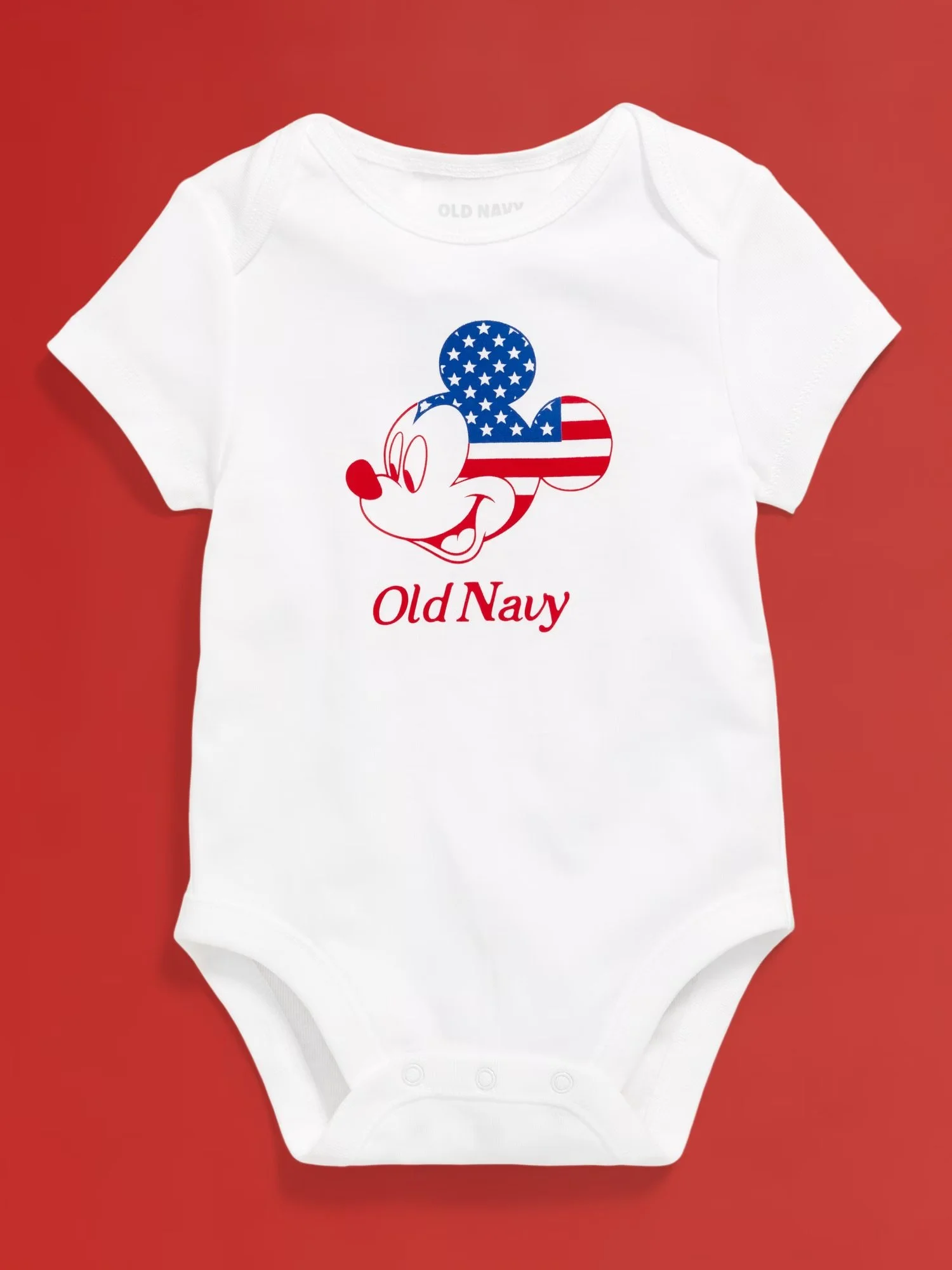 Baby Mickey Flag Logo Graphic Bodysuit