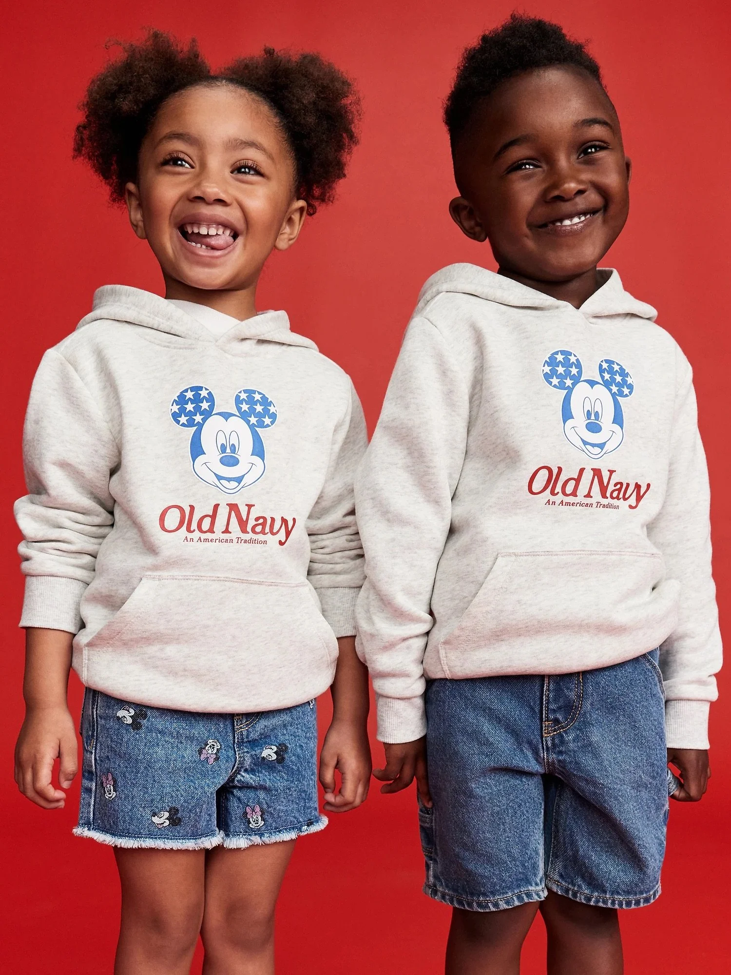 Toddler Mickey Logo-Graphic Flag Hoodie