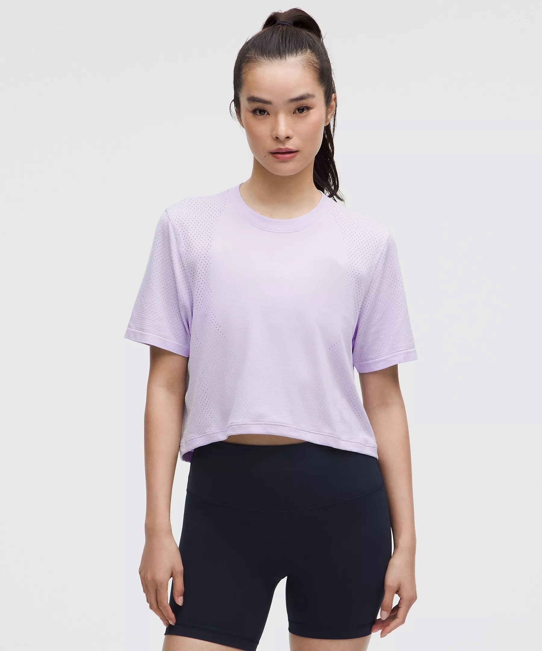 Swiftly High-Low Cropped Shirt