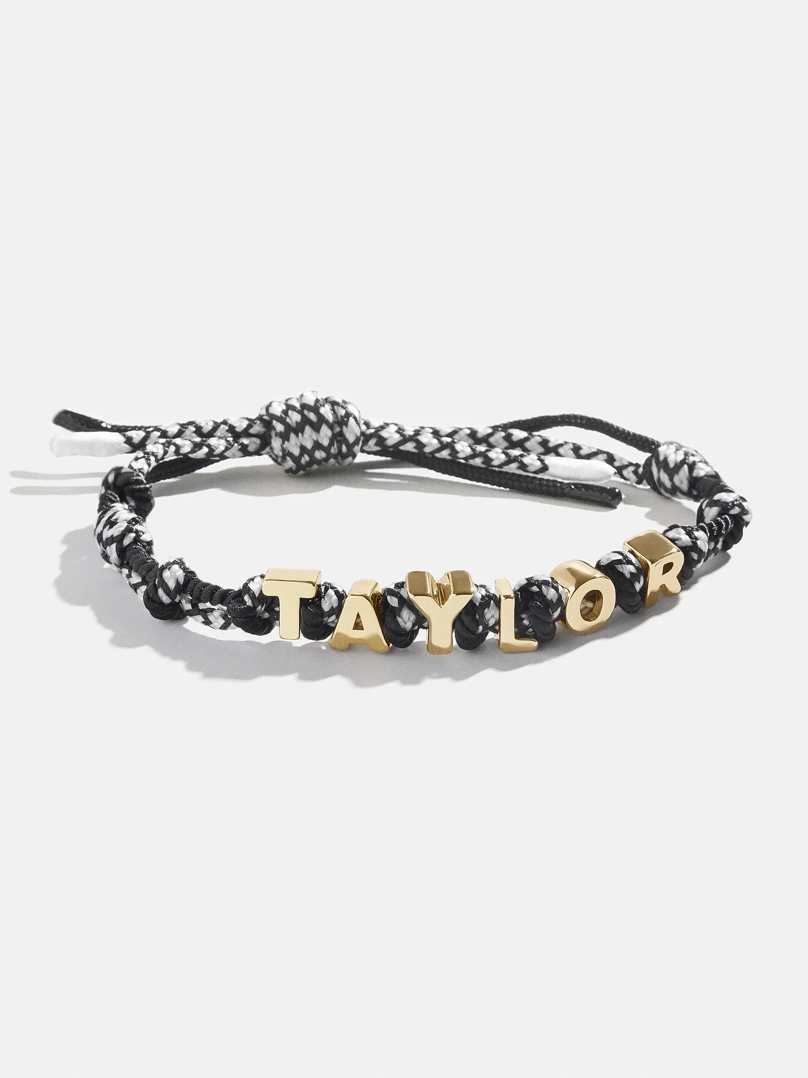 Black &amp; White Paracord Nameplate Bracelet