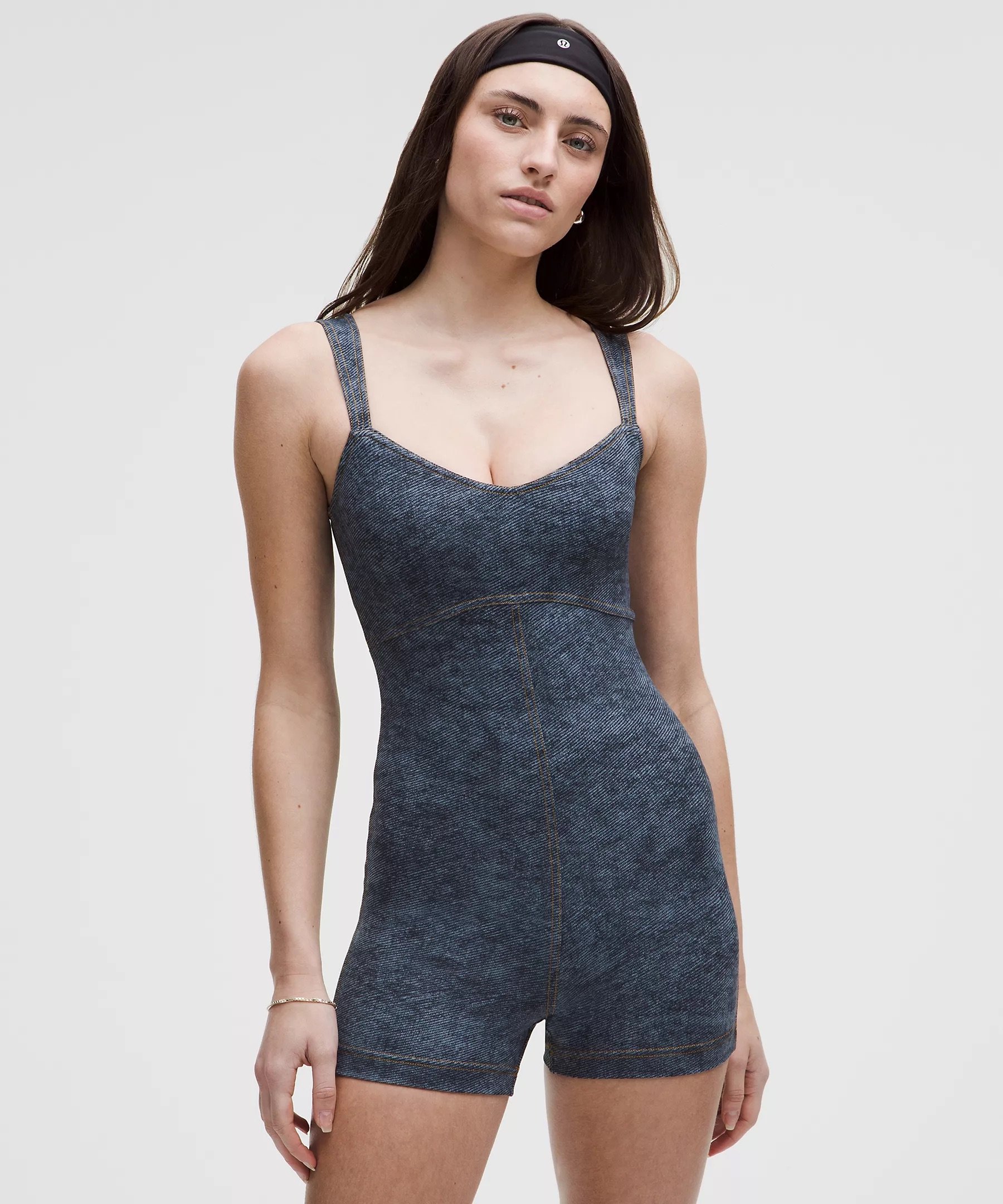 Denim Dreams Everlux Denim-Print Onesie 3"