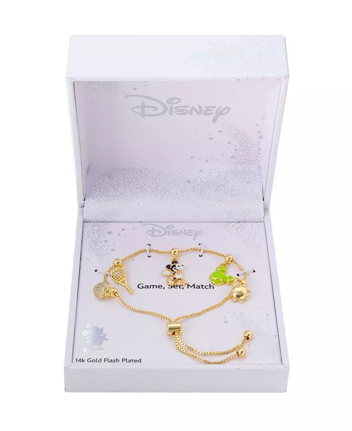 Mickey Tennis Charm Bolo Bracelet