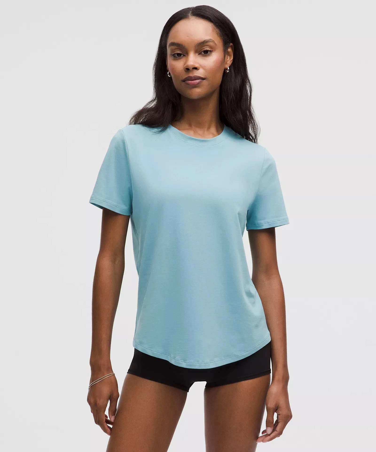 Love Curved-Hem Crewneck T-Shirt