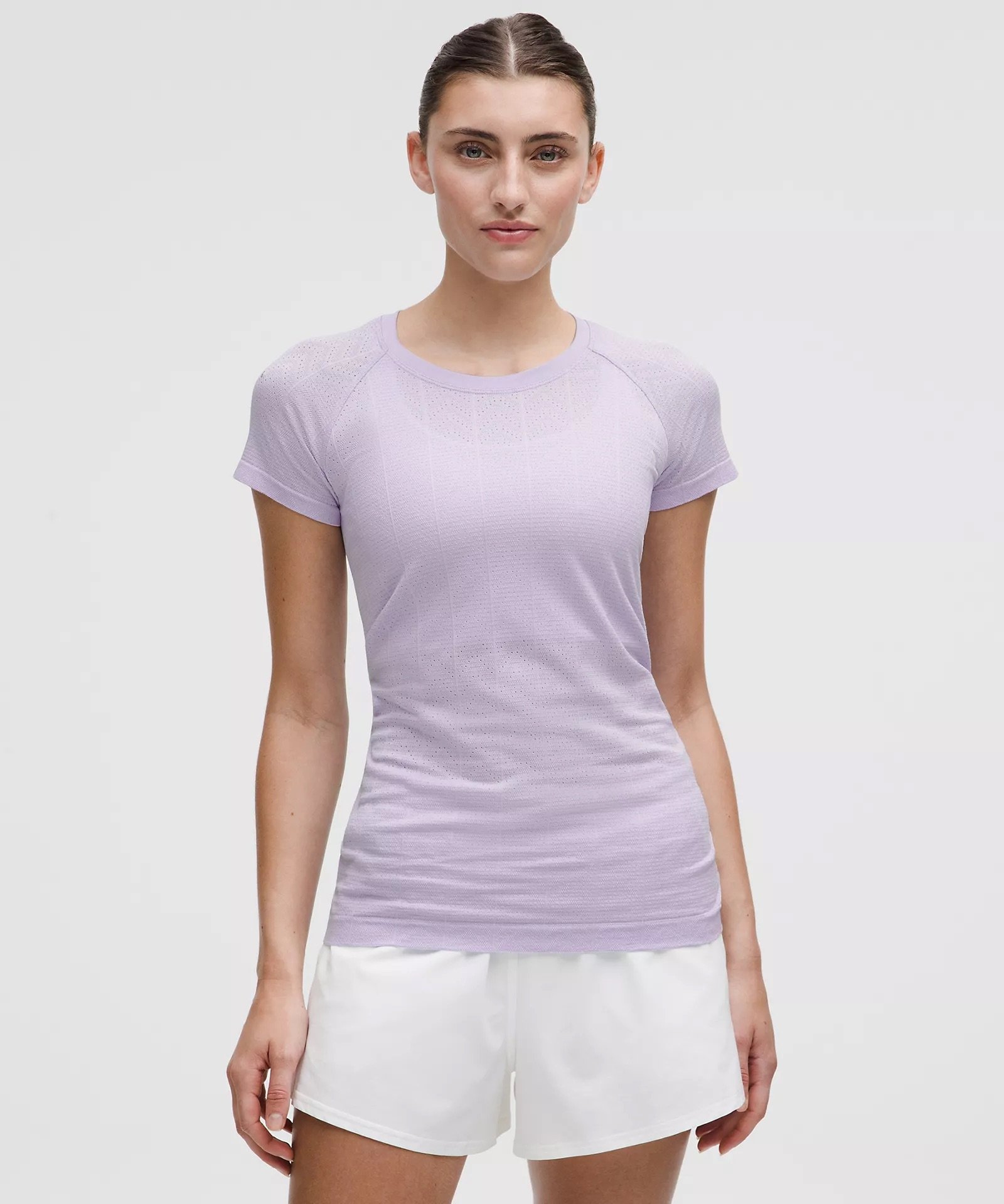 Swiftly Pointelle Short-Sleeve Shirt