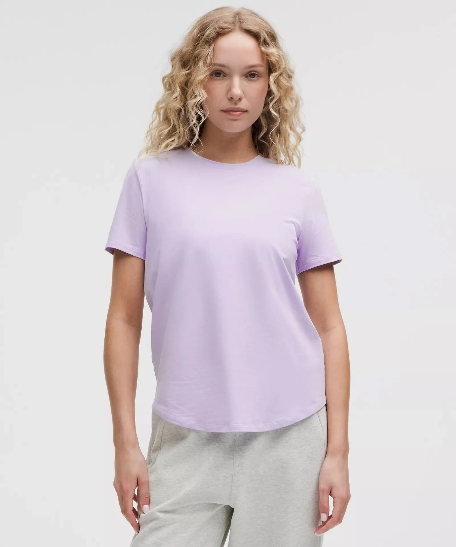 Love Curved-Hem Crewneck T-Shirt
