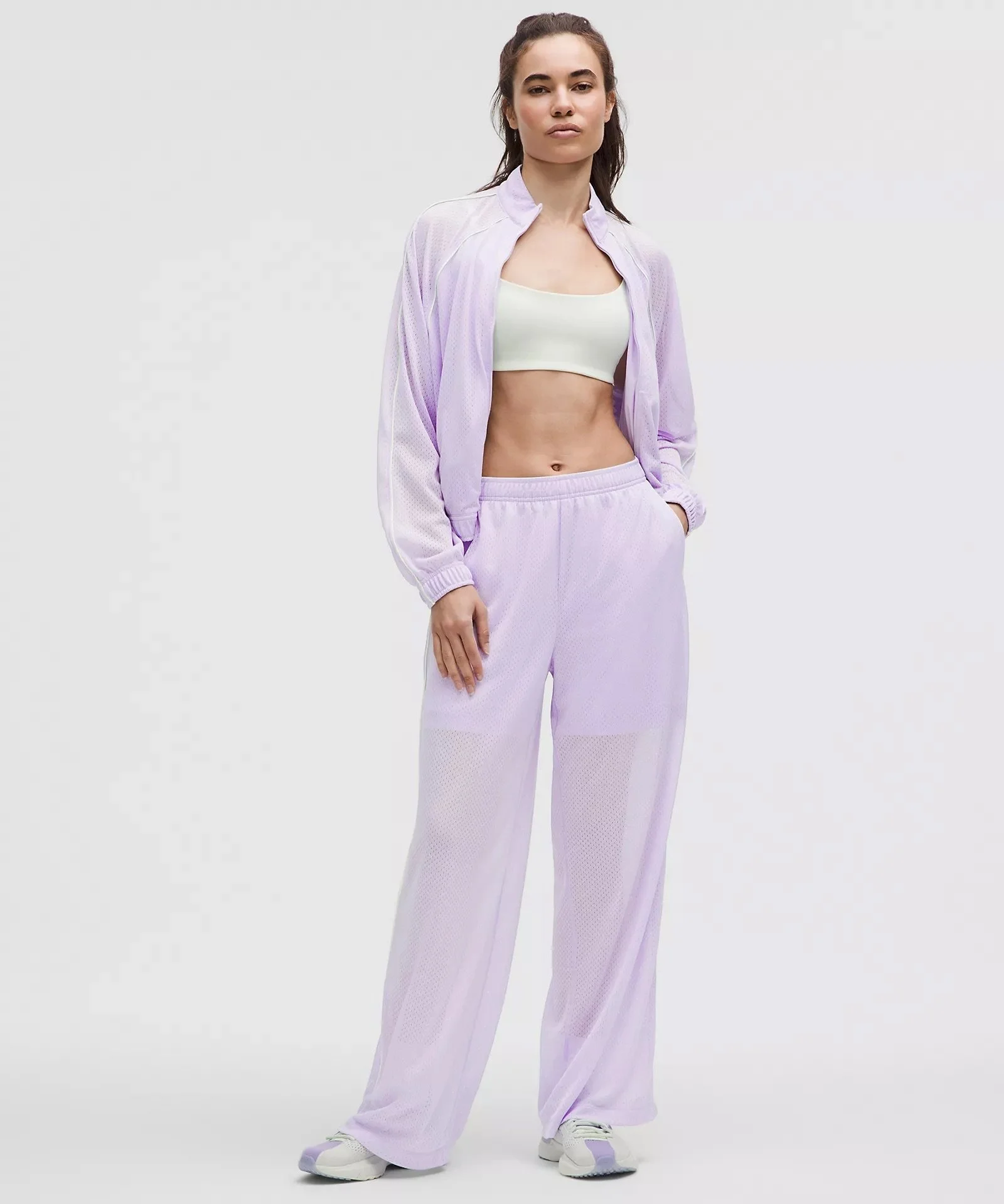 Mesh High-Rise Wide-Leg Training Pant