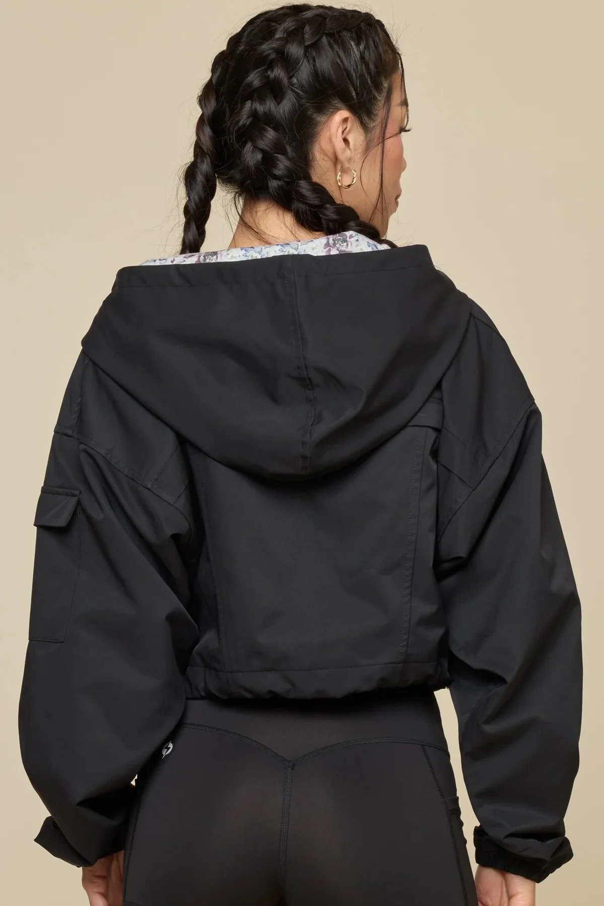 Black Packable Windbreaker
