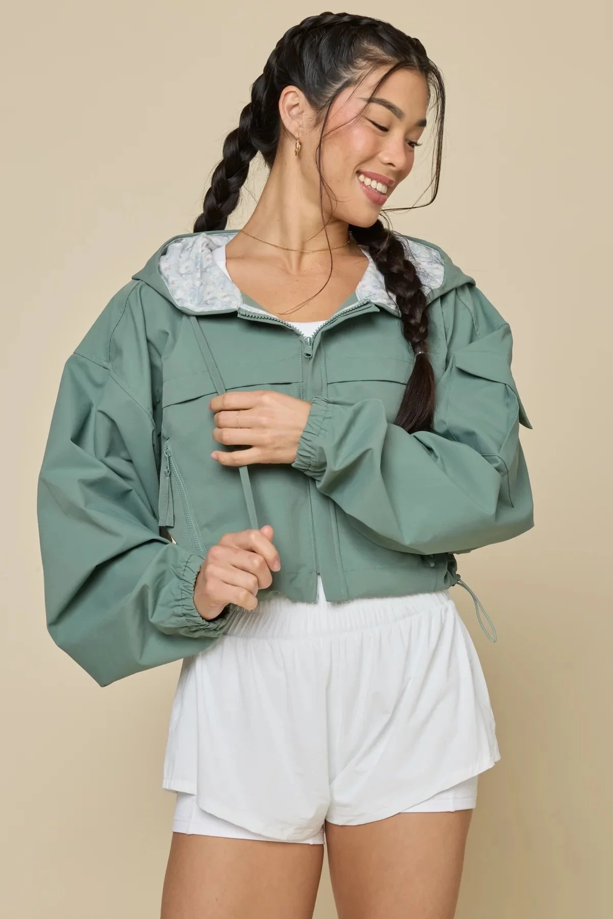 Morning Moss Packable Windbreaker