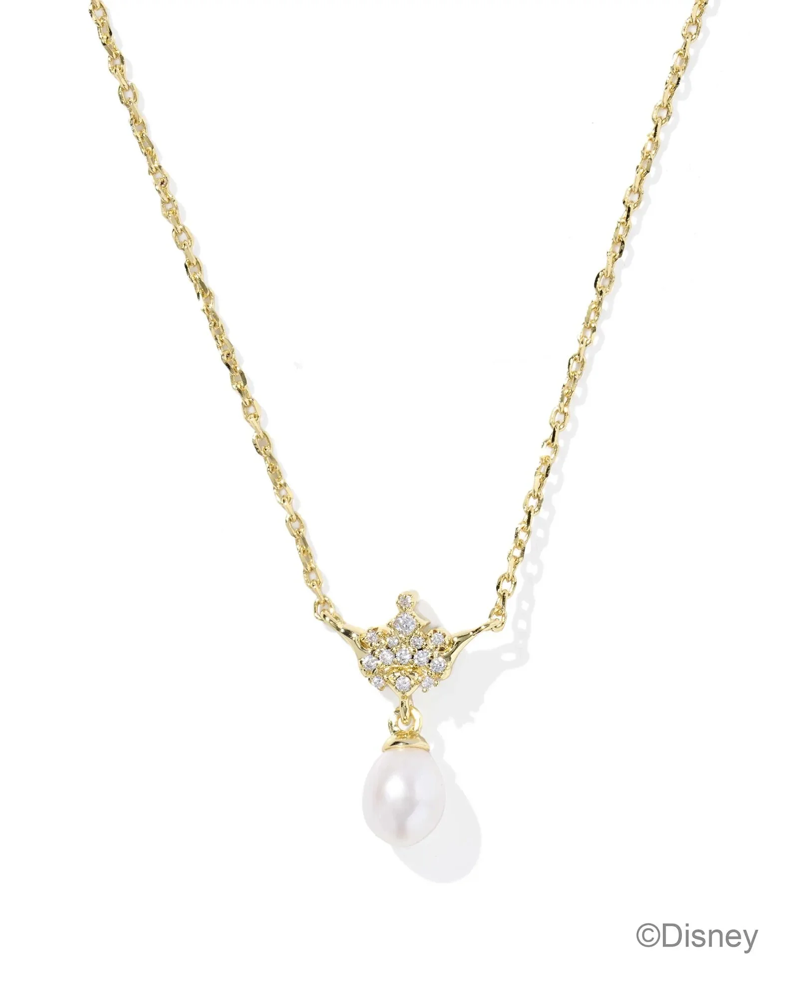 Crown Gold Short Pendant Necklace