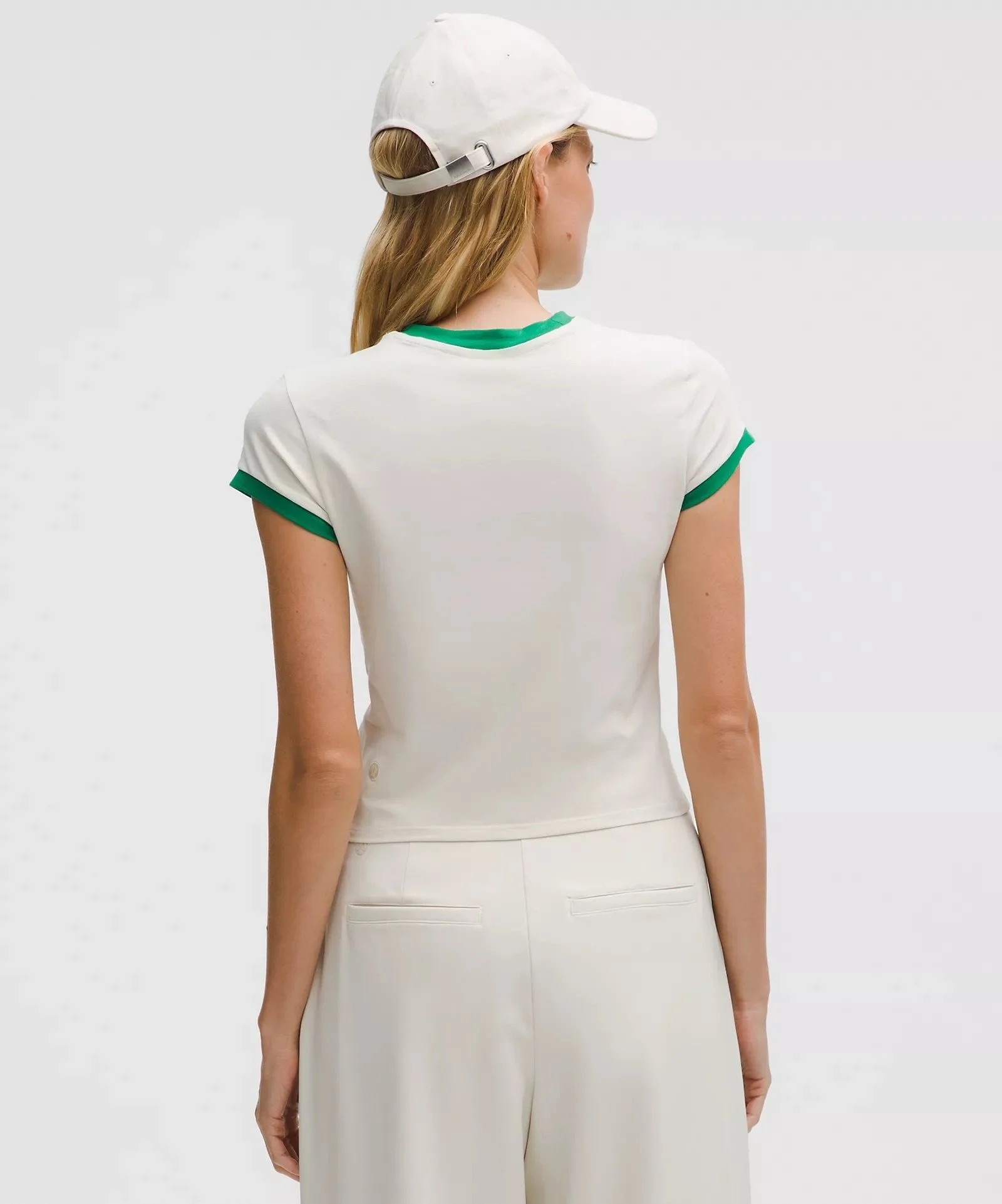 Organic Cotton Ringer Baby Tee - Light Ivory