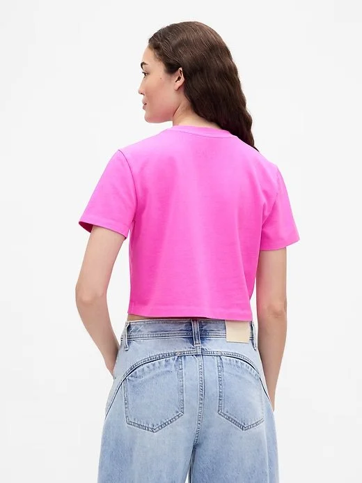 VintageSoft Crop Graphic T-Shirt - Budding Purple Lilac